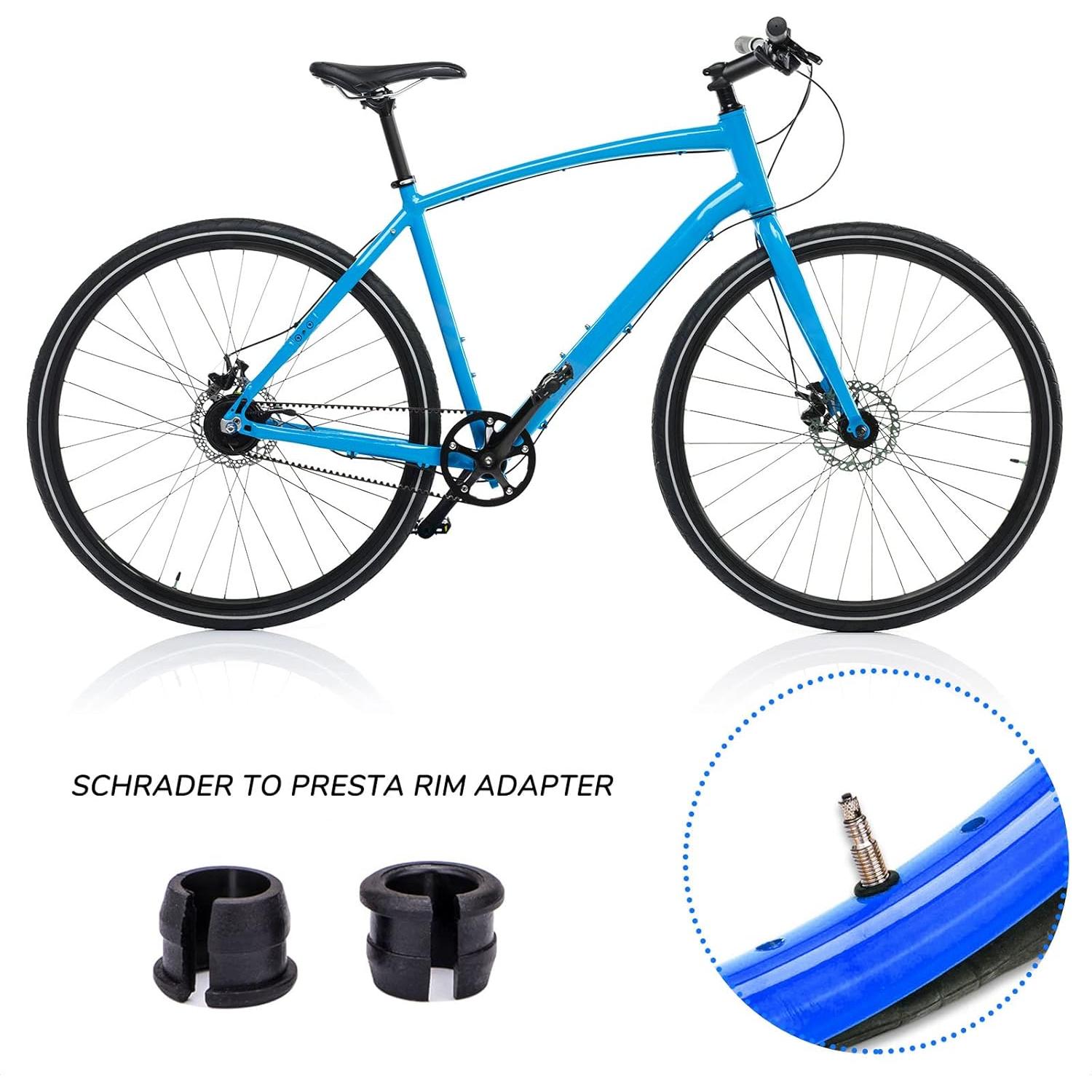 10 Adaptadores de Rueda Schrader a Presta KIEVODE - Plástico Negro