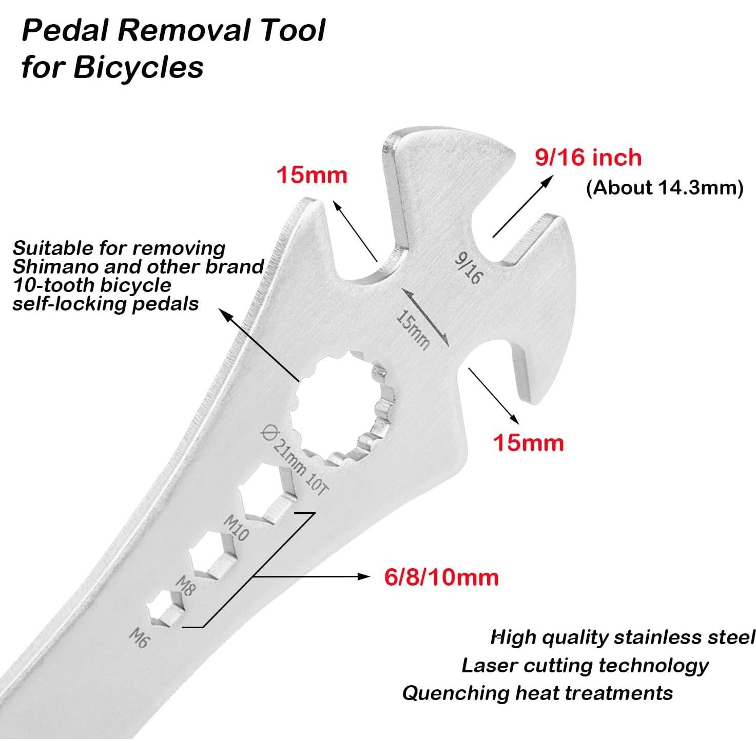 Llave de Pedal de Bicicleta 4 en 1 Groword 320mm Multifuncional