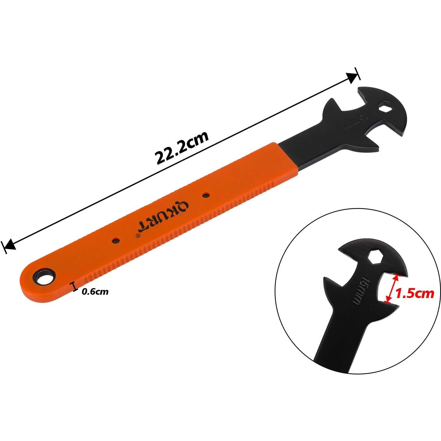 Llave de Pedal de Bicicleta QKURT 15mm con Mango Antideslizante