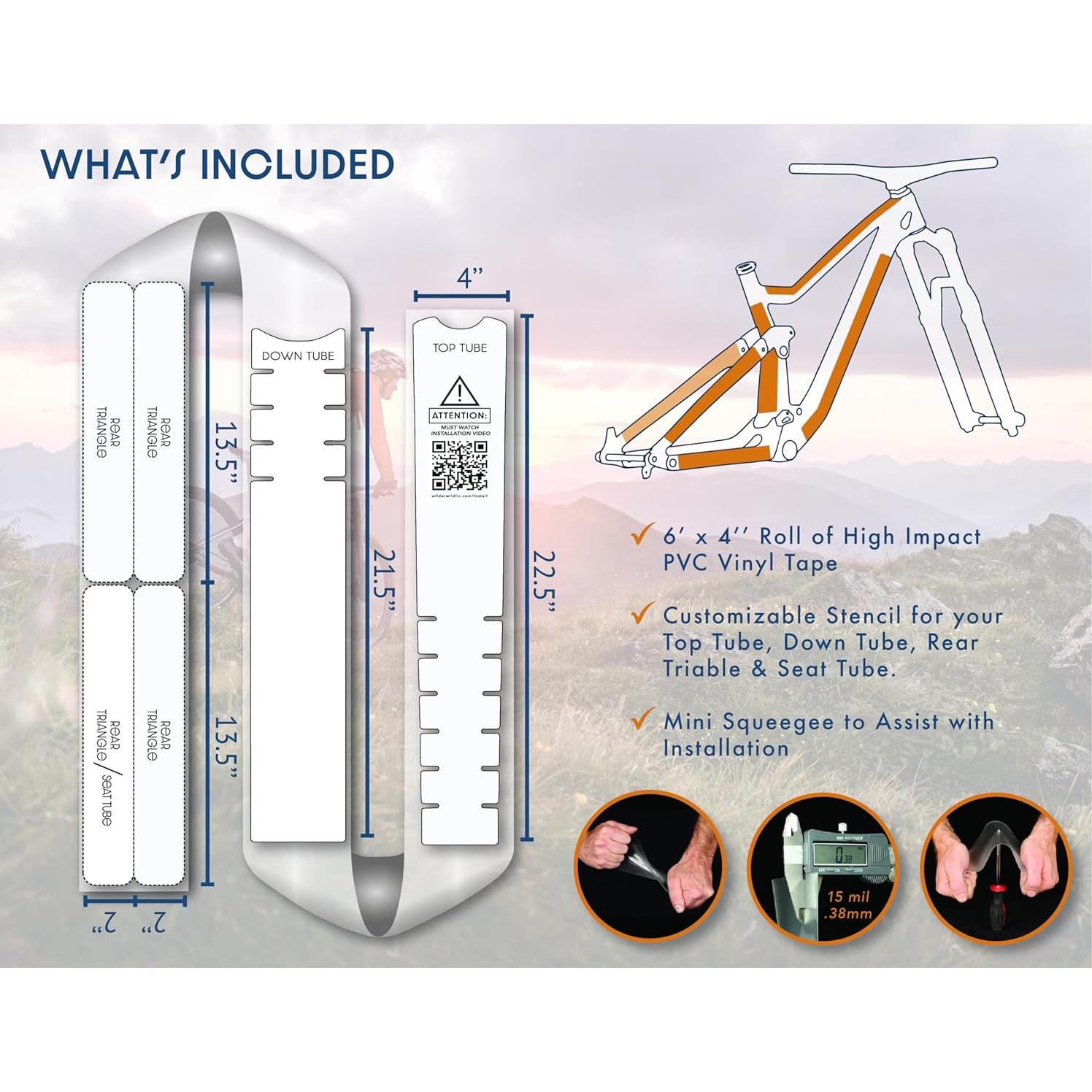 Cinta de Protección para Cuadro de Bicicleta WilderWild 10cm x 183cm