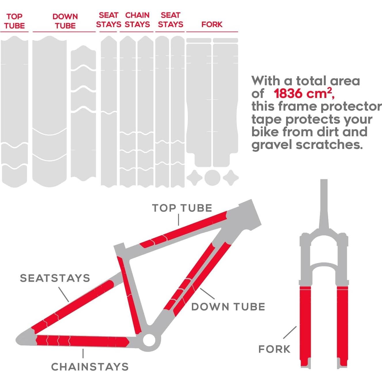 Kit de Protección para Cuadro de Bicicleta CNCLOL - 33 Piezas TPU