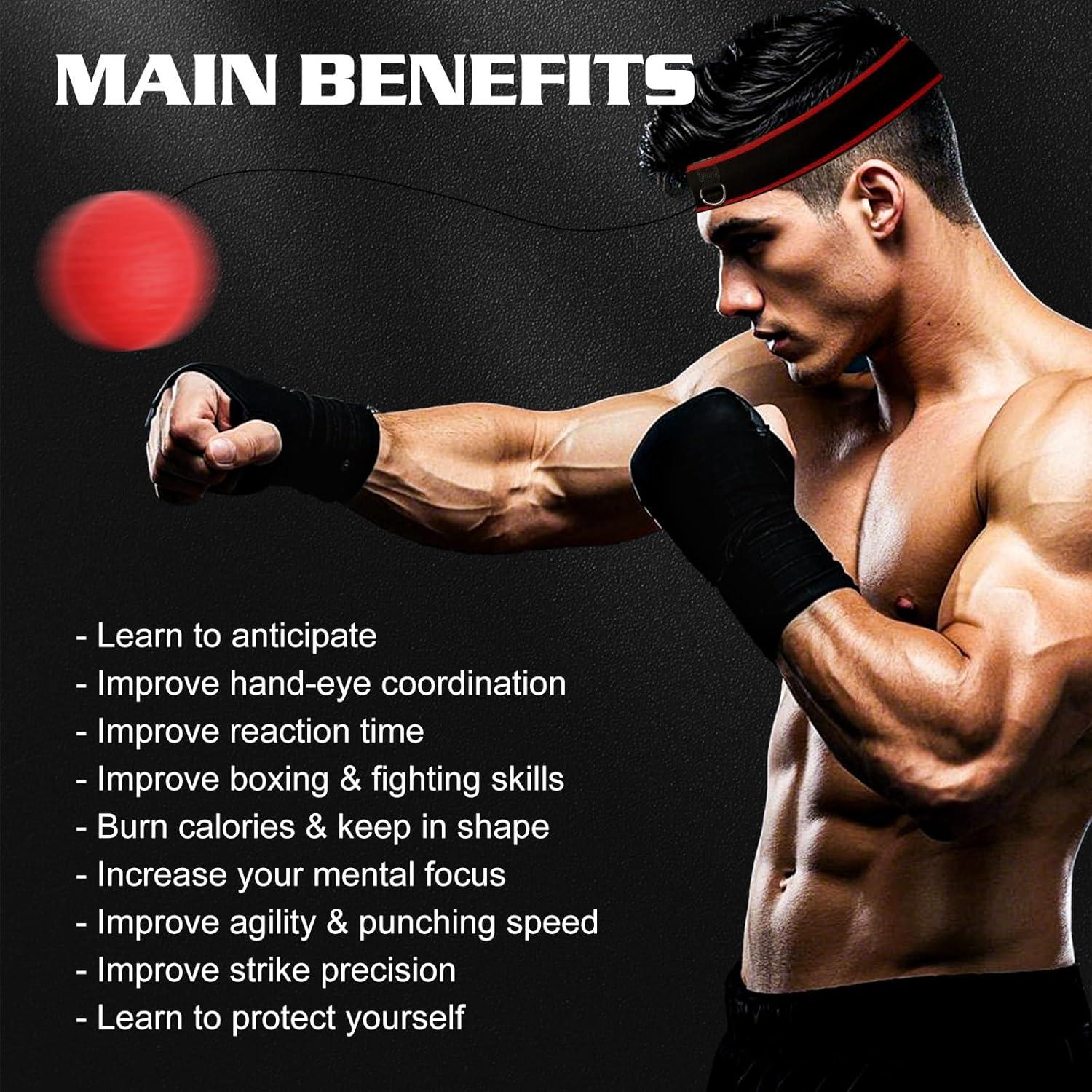 KTEBO Conjunto de Boxeo con Pelotas de Reflexión y Vendas