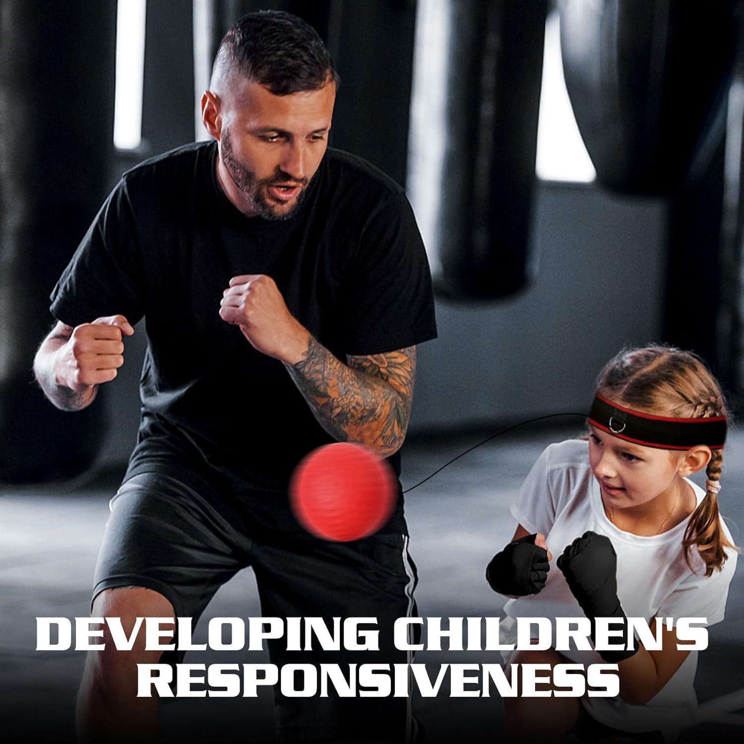 KTEBO Conjunto de Boxeo con Pelotas de Reflexión y Vendas