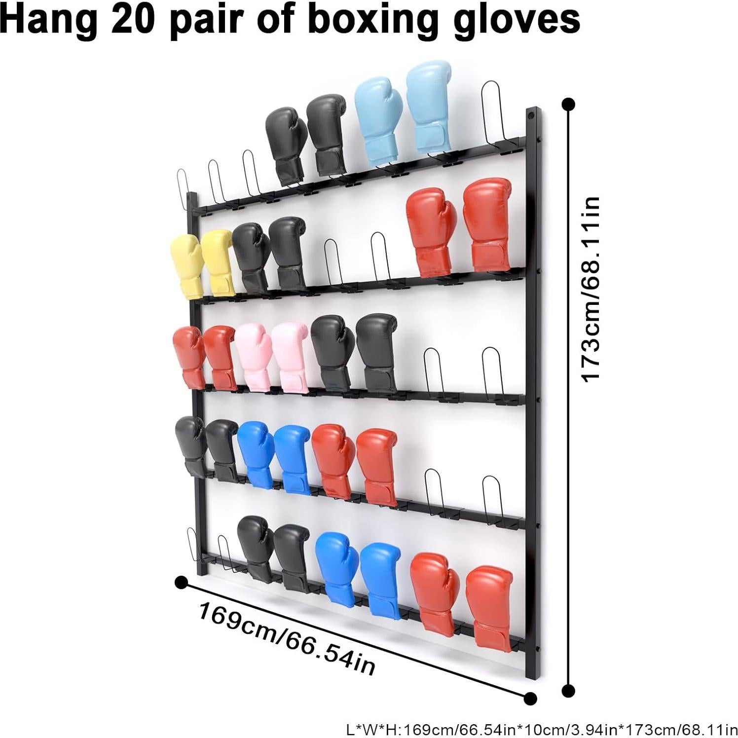 Estante de Almacenamiento para Guantes de Boxeo SHZYJBRY 20 Pares