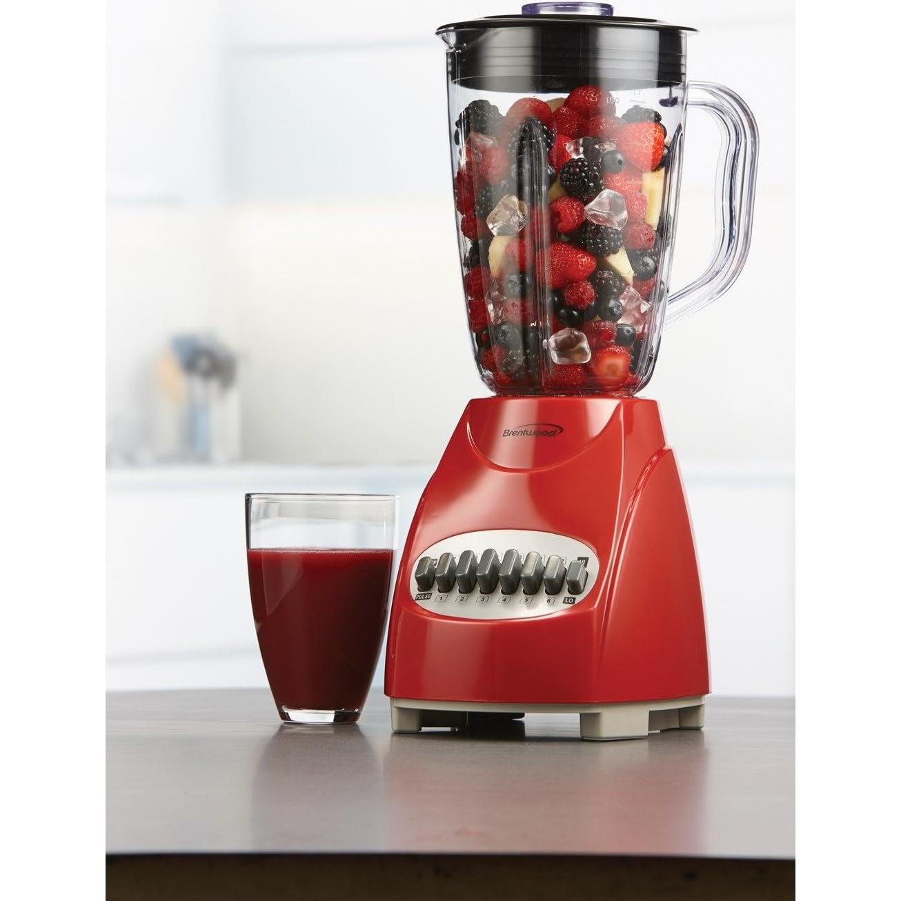 Brentwood JB-220R 12-Speed + Pulse Blender, Red