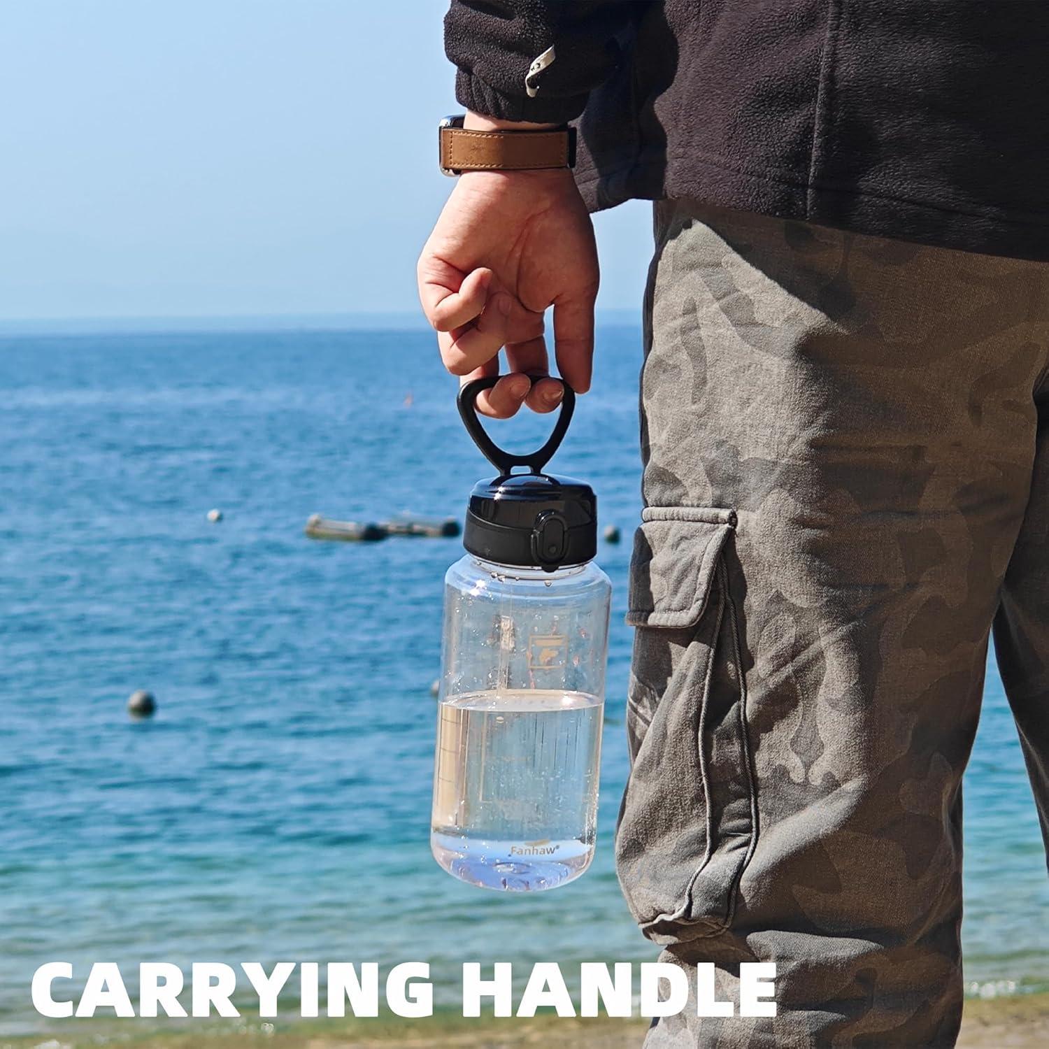 Botella de Agua Fanhaw 947ml Tritan Boca Ancha a Prueba de Fugas