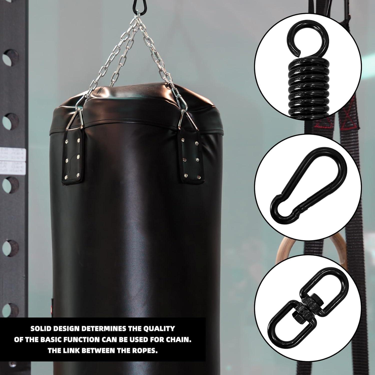 Kit de suspensión para saco de boxeo GLSJA con resorte y mosquetones