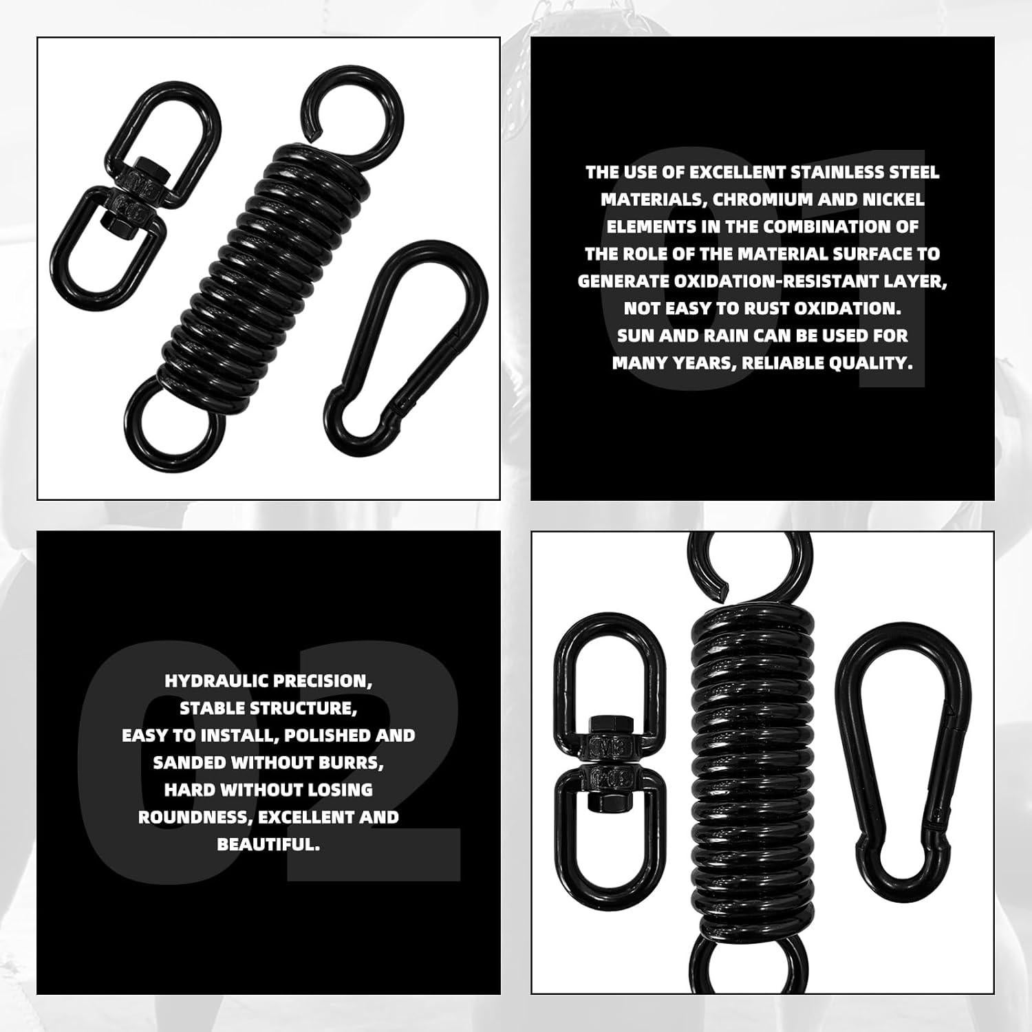 Kit de suspensión para saco de boxeo GLSJA con resorte y mosquetones