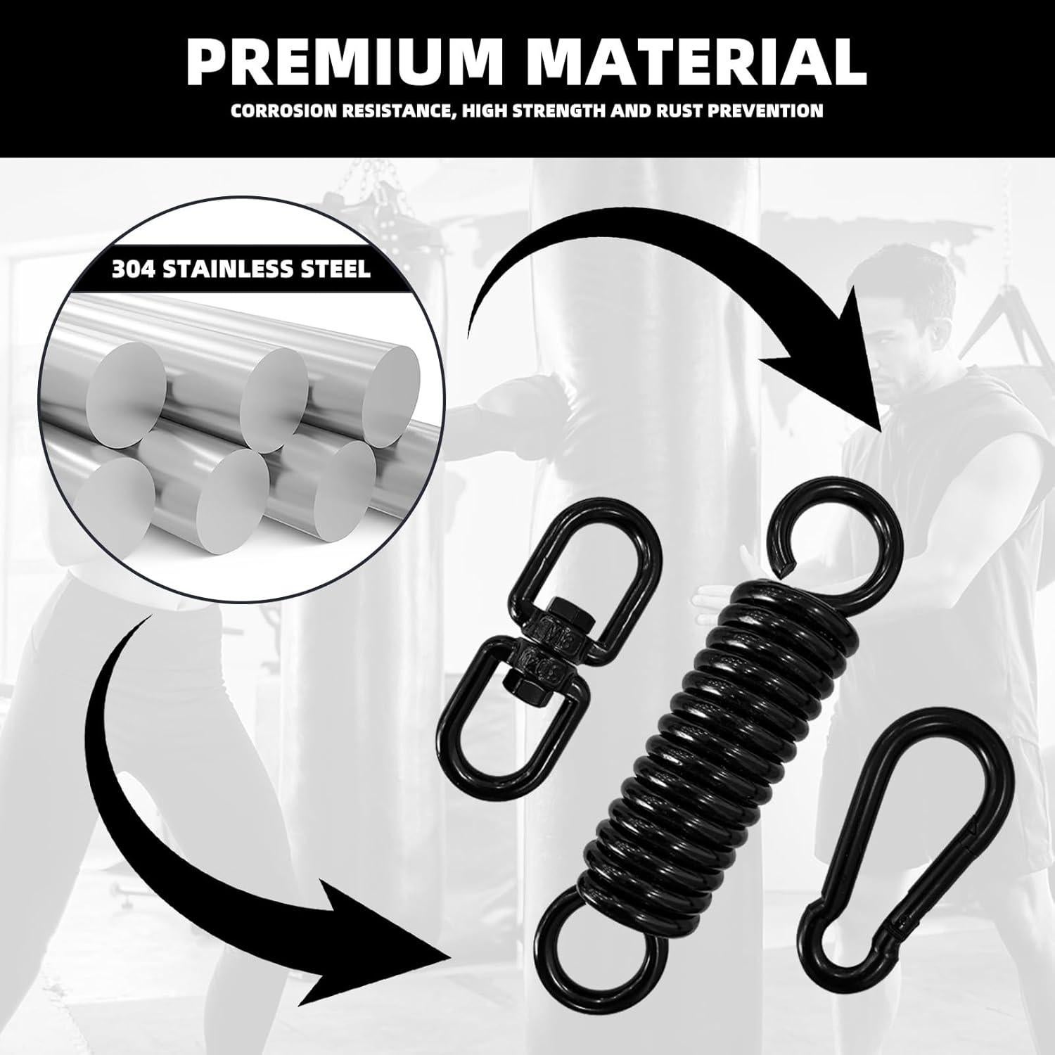 Kit de suspensión para saco de boxeo GLSJA con resorte y mosquetones