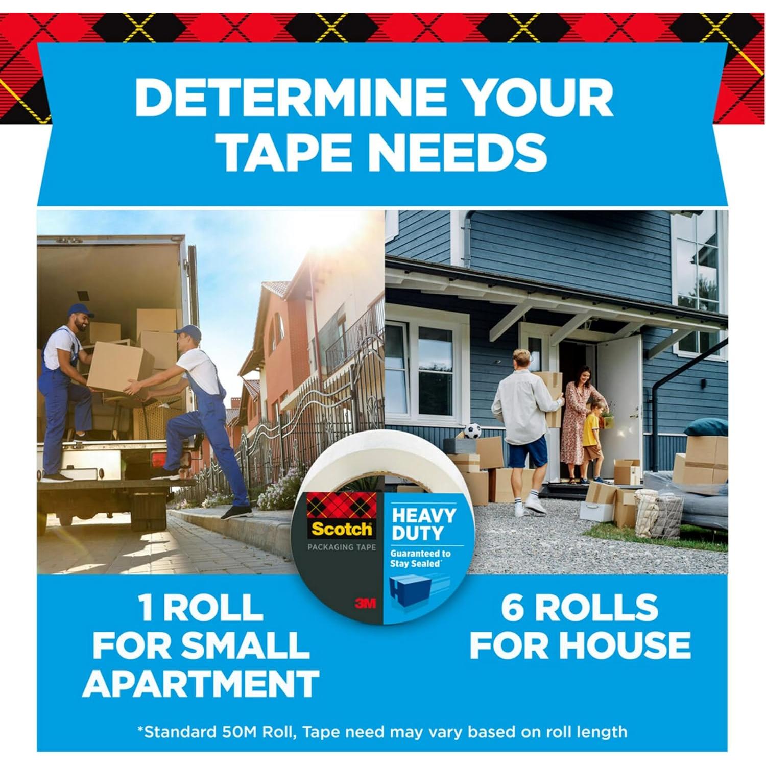 Cinta de Embalaje Scotch Alta Resistencia 6 Rollos 4.78 cm x 50 m