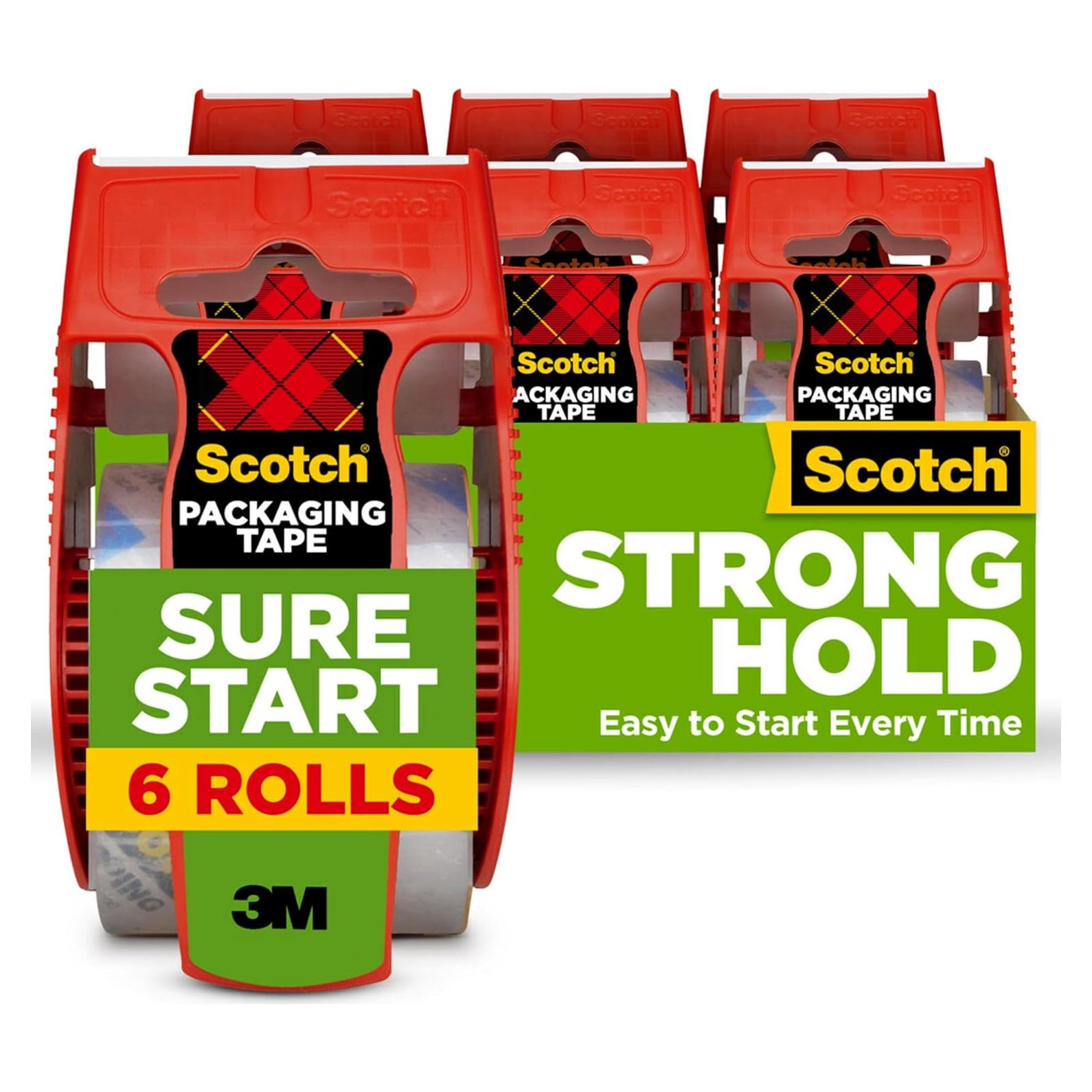 Cinta de Embalaje Scotch Sure Start 6 Rollos 4.78 cm x 20.3 m