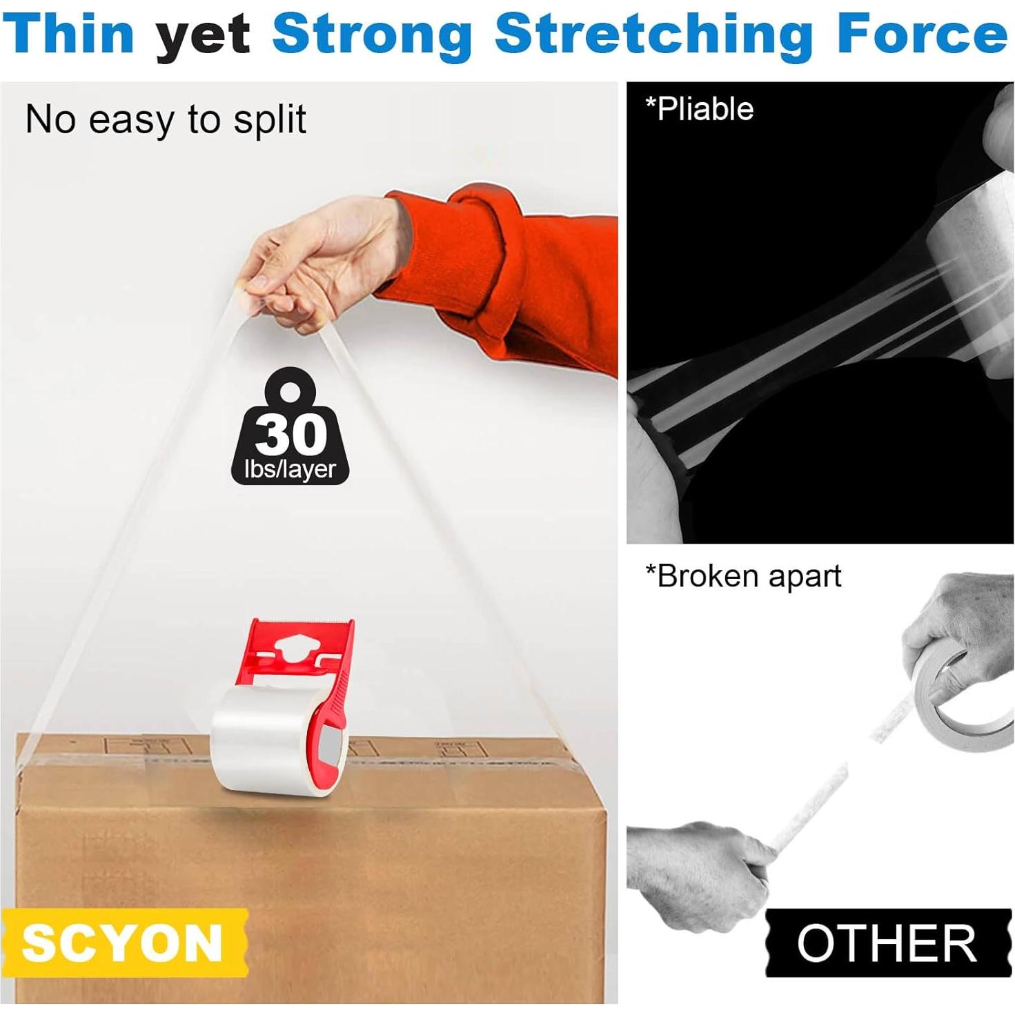 Cinta de Embalaje Transparente SCYON 3 Rollos 4.78 cm x 20 m