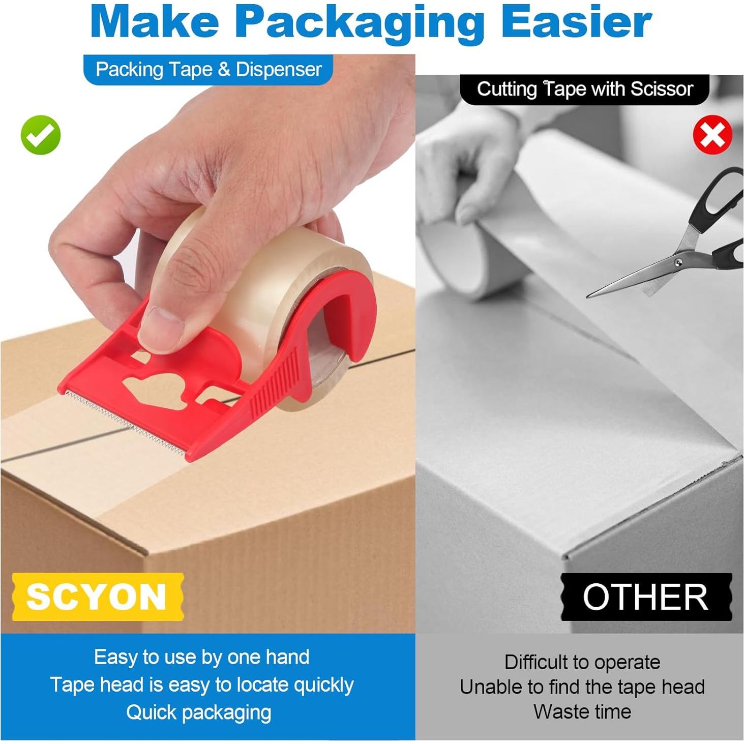 Cinta de Embalaje Transparente SCYON 3 Rollos 4.78 cm x 20 m