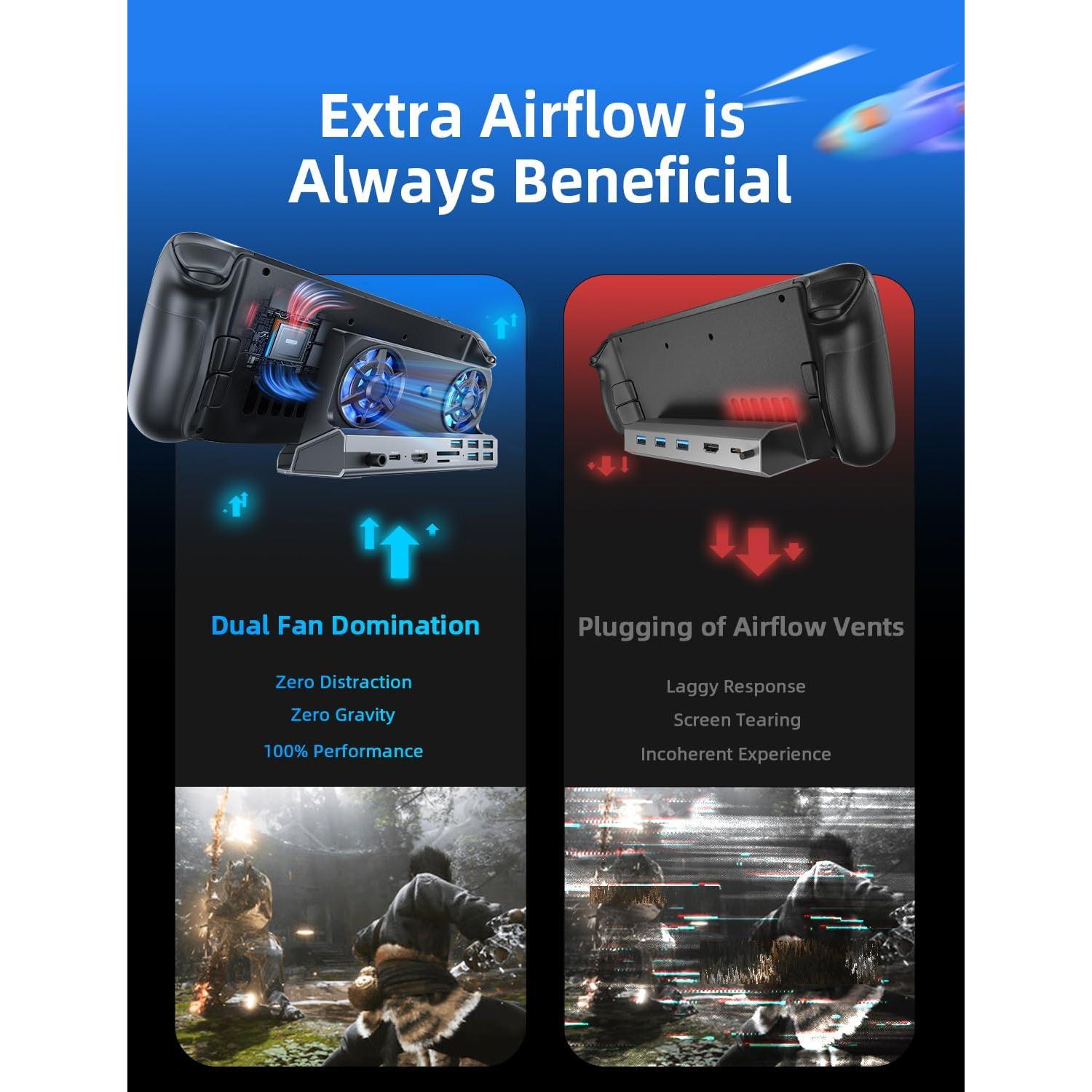 LISEN Estación de Acoplamiento 10-en-1 para Steam Deck OLED