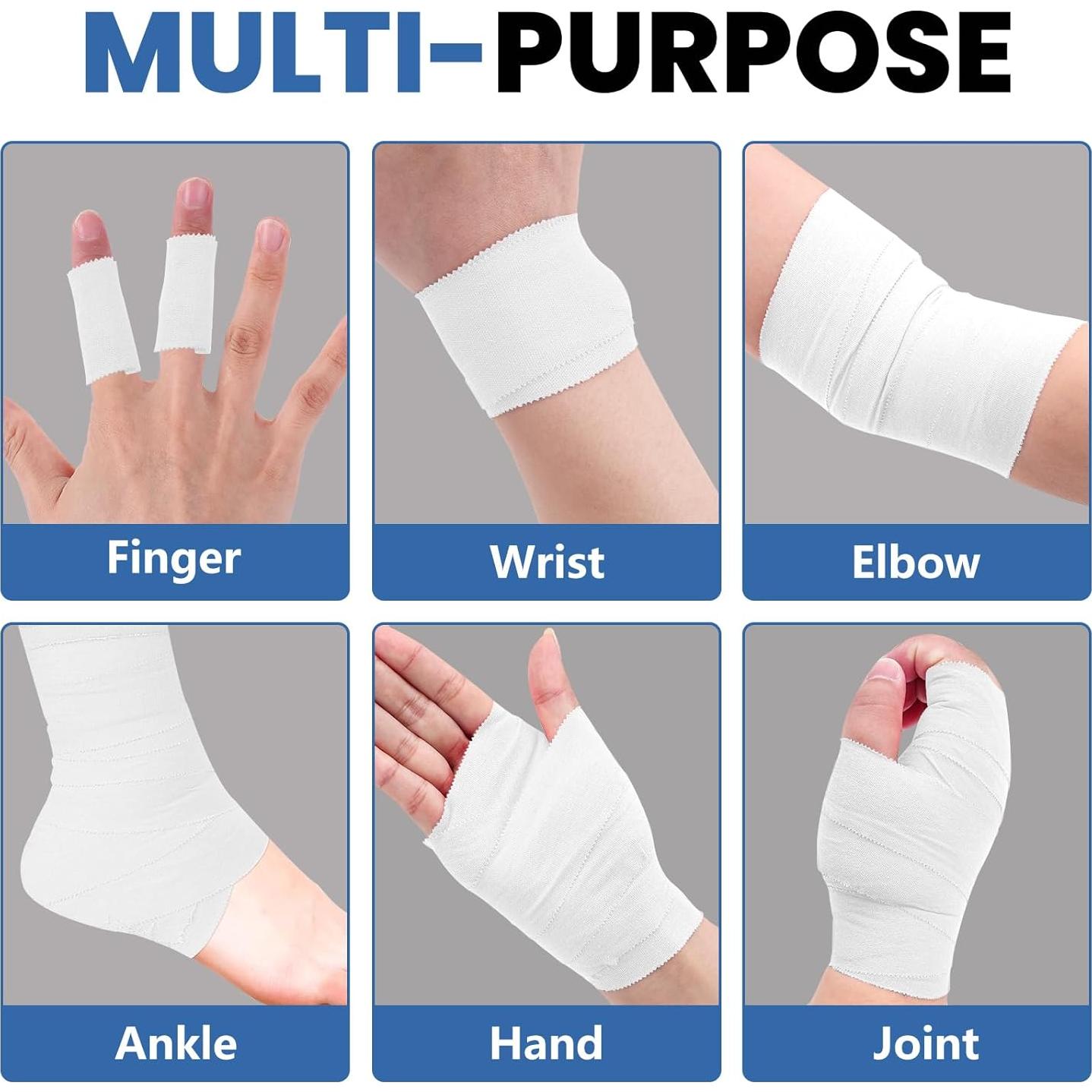 Paquete de 8 Cintas Atléticas Blancas Nuitpy 3.81cm x 7m