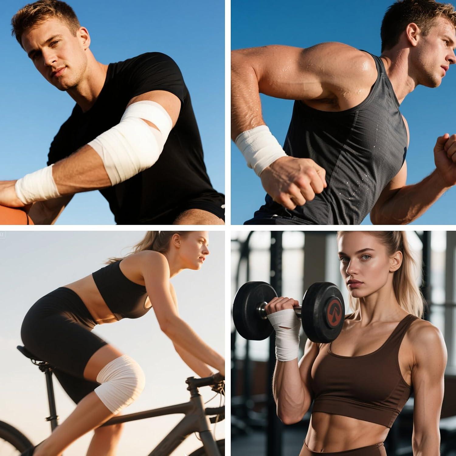 Paquete de 8 Cintas Atléticas Blancas Nuitpy 3.81cm x 7m