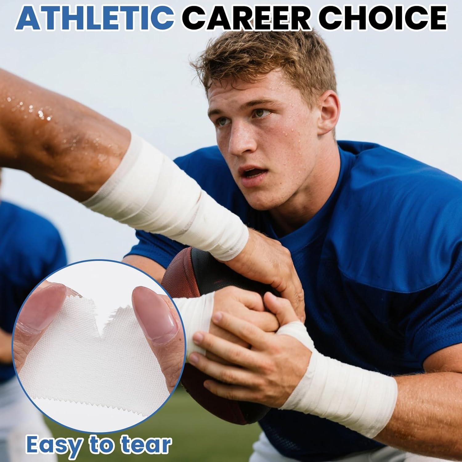 Paquete de 8 Cintas Atléticas Blancas Nuitpy 3.81cm x 7m