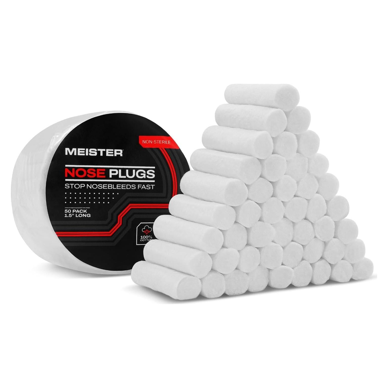 Tapones Nasales Meister de Algodón Absorbentes - 100 Unidades