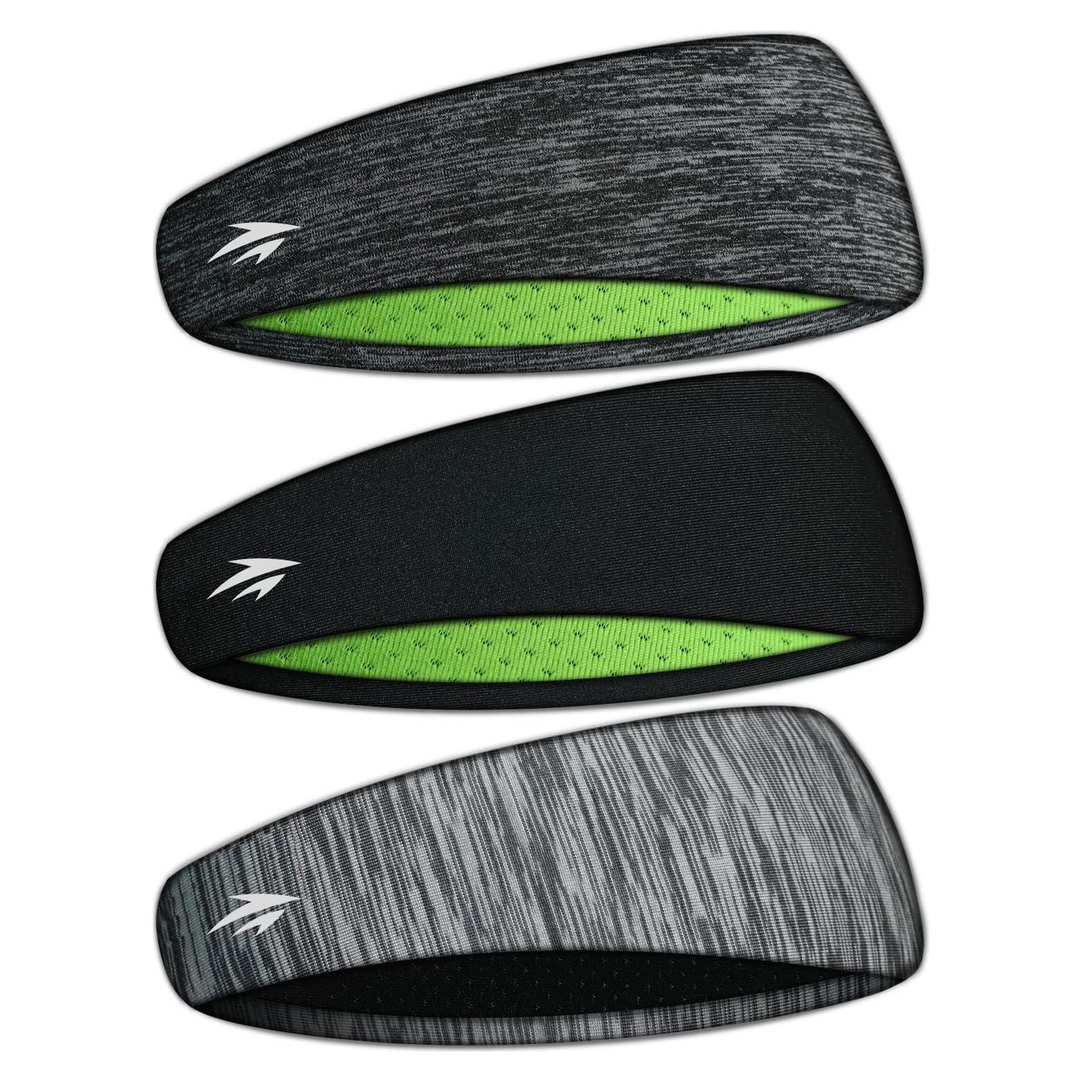 Cintas para la Cabeza Zollen 3 Paquetes Doble Capa para Hombres