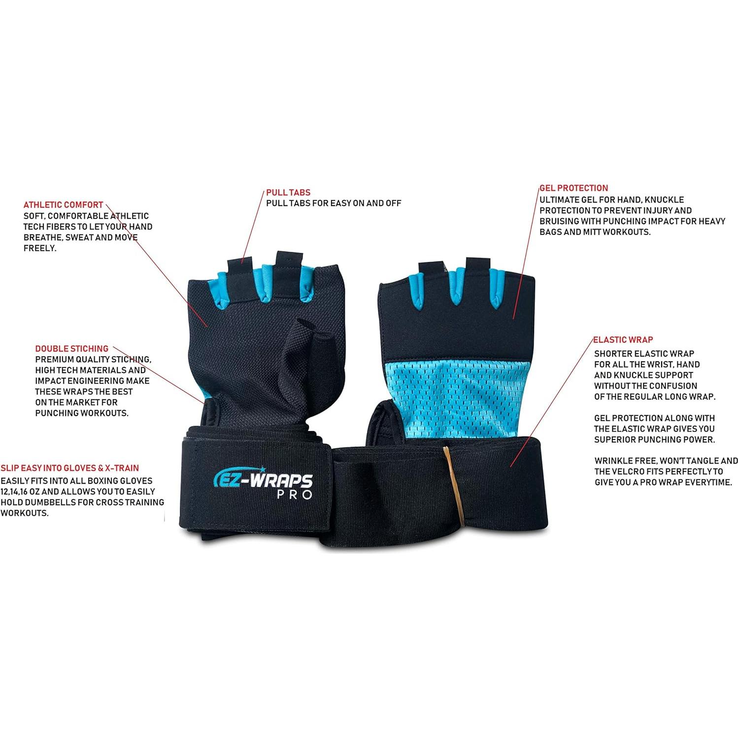 Envolturas de Mano de Boxeo EZ-WRAP Pro 2.0 para Mujeres - Azul Aqua