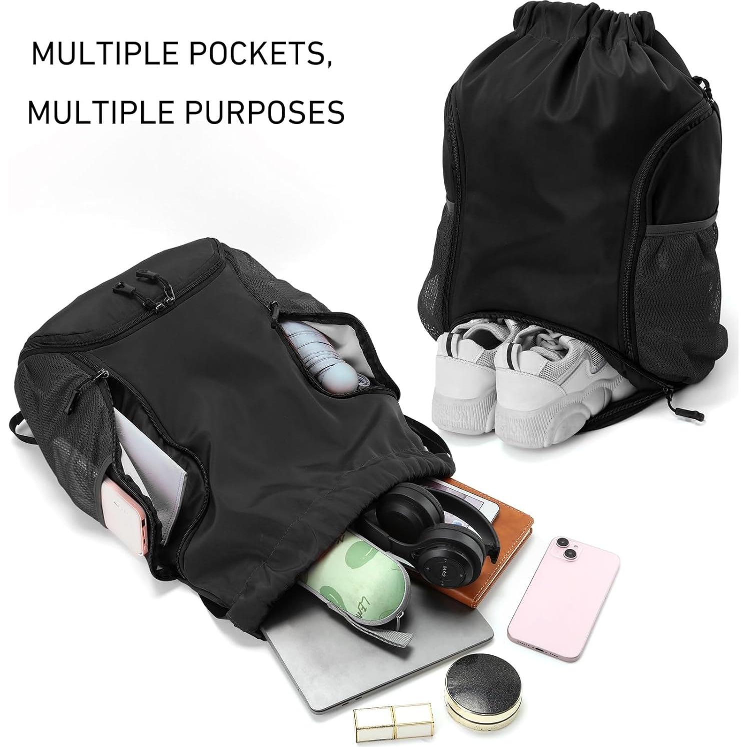 Bolsa de Gimnasio Valleycomfy 26L con Cordón y Compartimentos