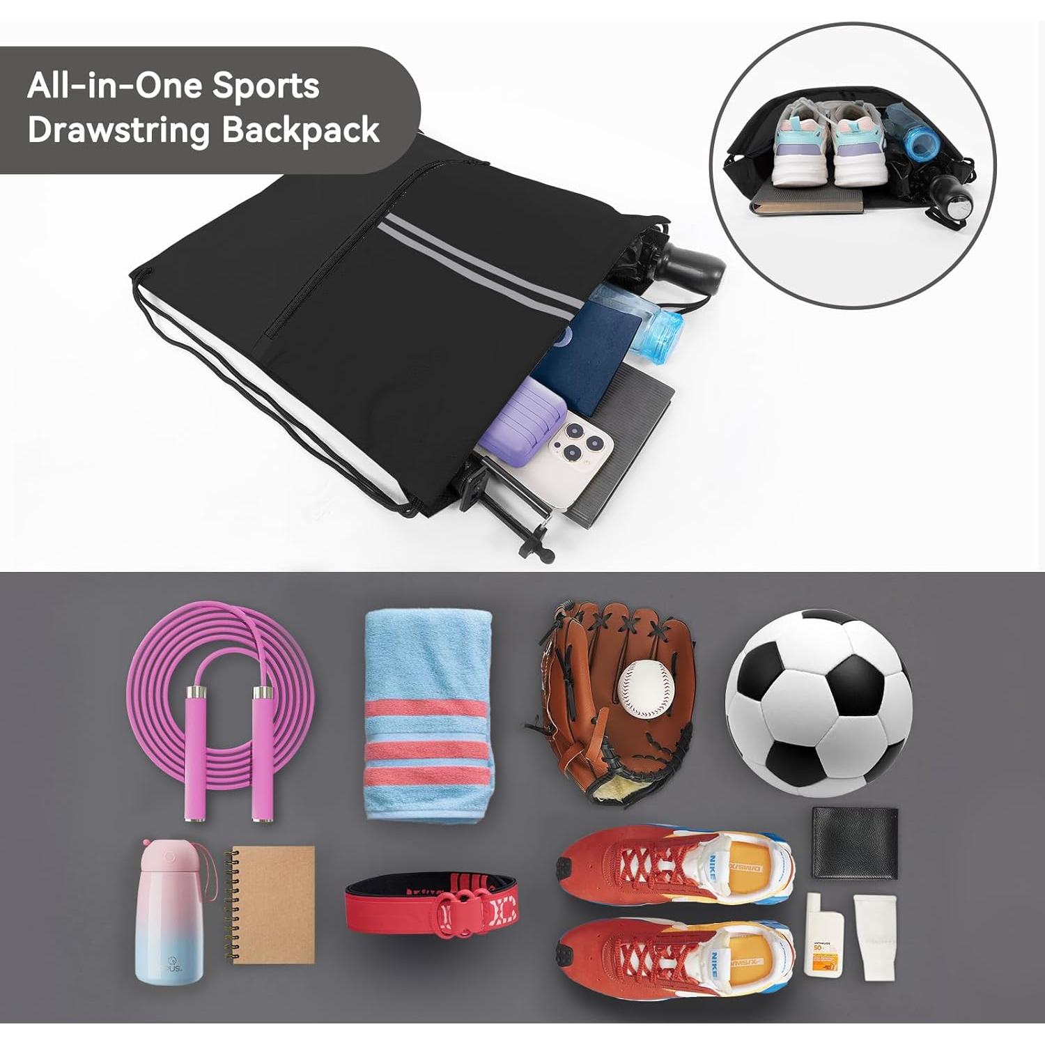 Mochila de Cuerda JOYNYON Unisex 18L con Bolsillo Cremallera