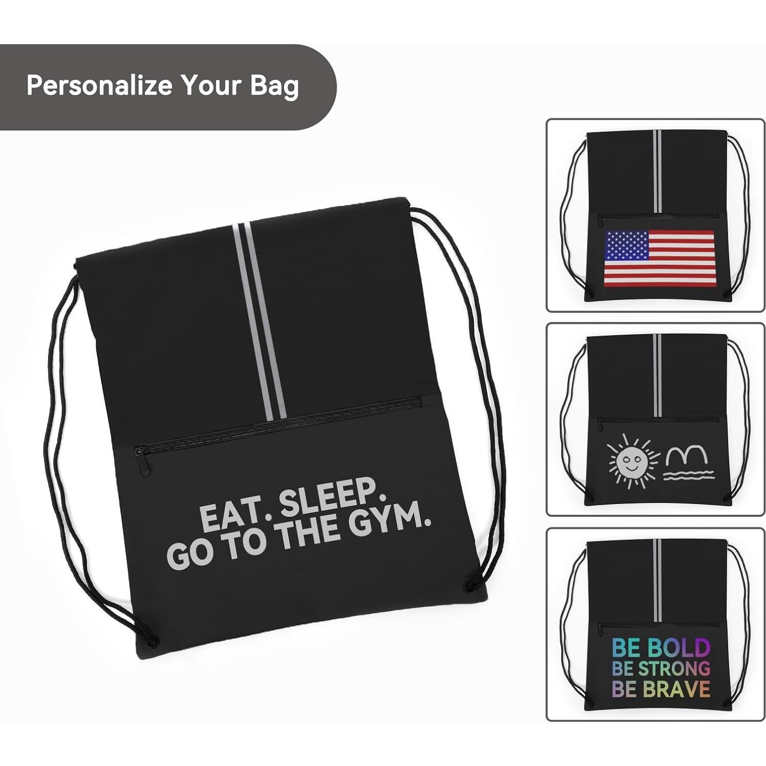 Mochila de Cuerda JOYNYON Unisex 18L con Bolsillo Cremallera