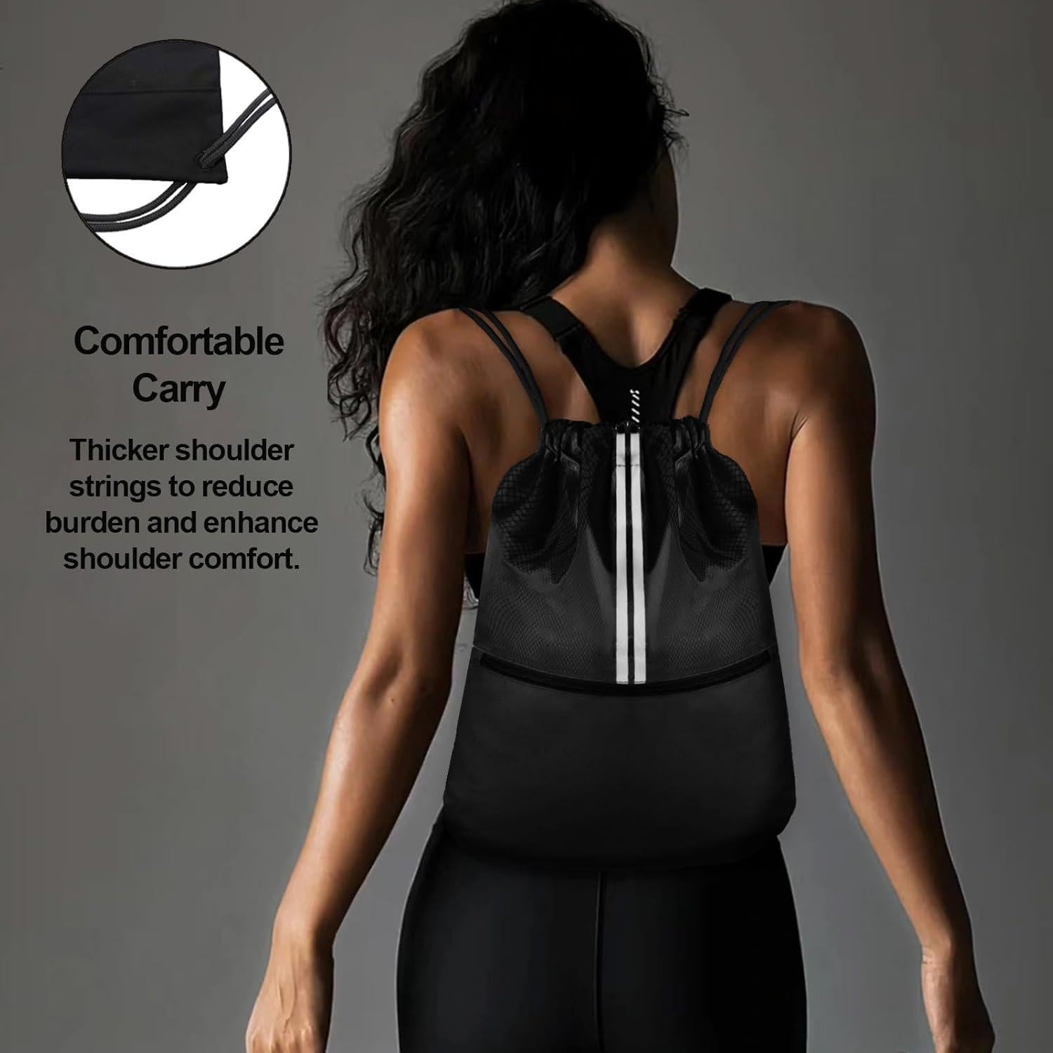 Mochila de Cuerda JOYNYON Unisex 18L con Bolsillo Cremallera