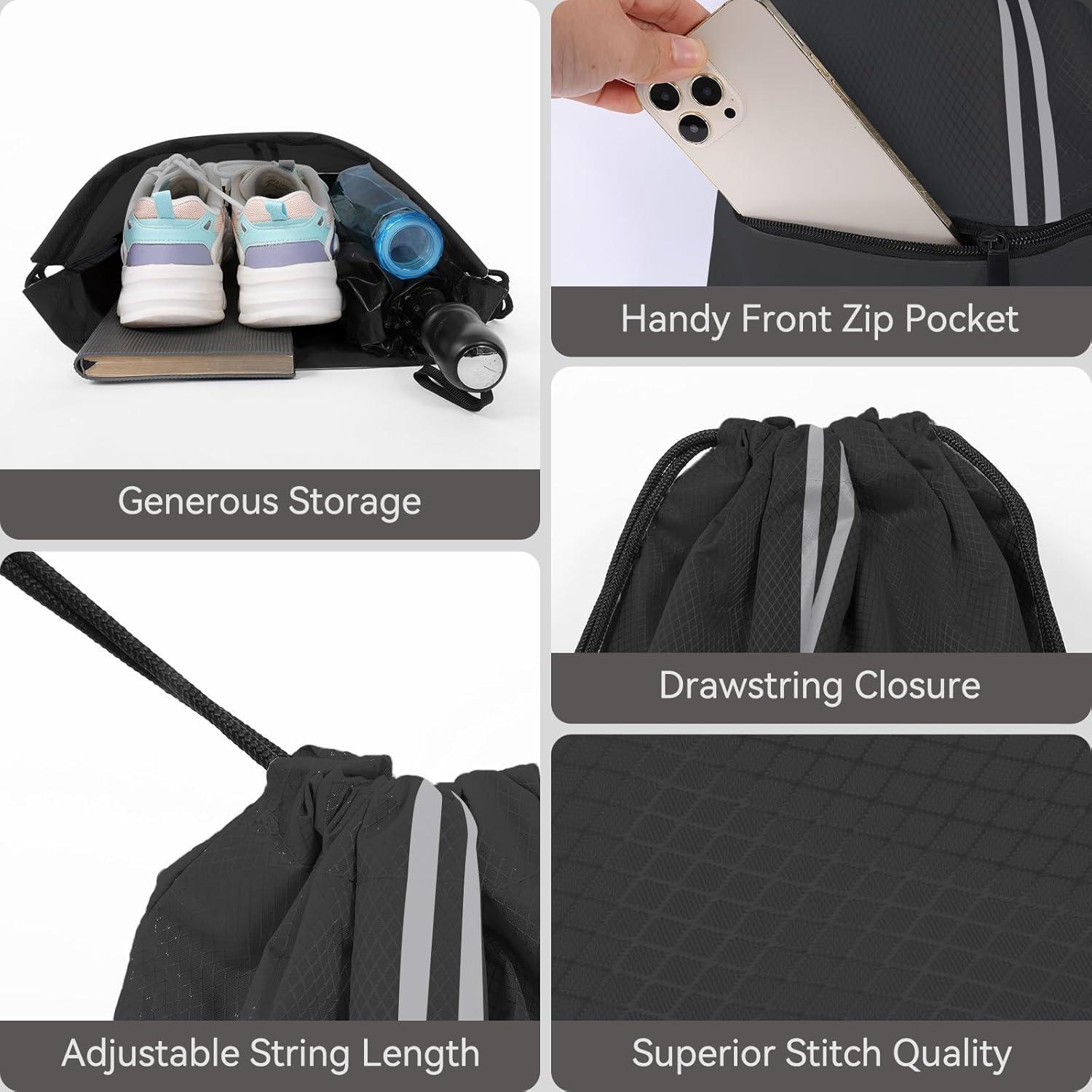 Mochila de Cuerda JOYNYON Unisex 18L con Bolsillo Cremallera