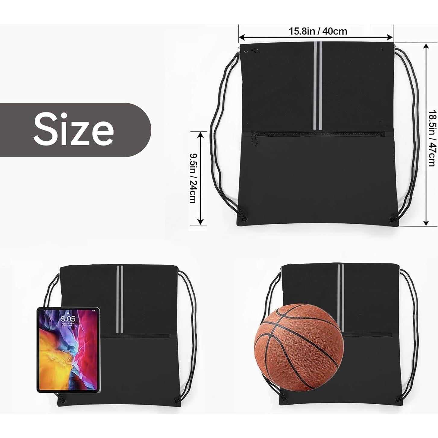 Mochila de Cuerda JOYNYON Unisex 18L con Bolsillo Cremallera