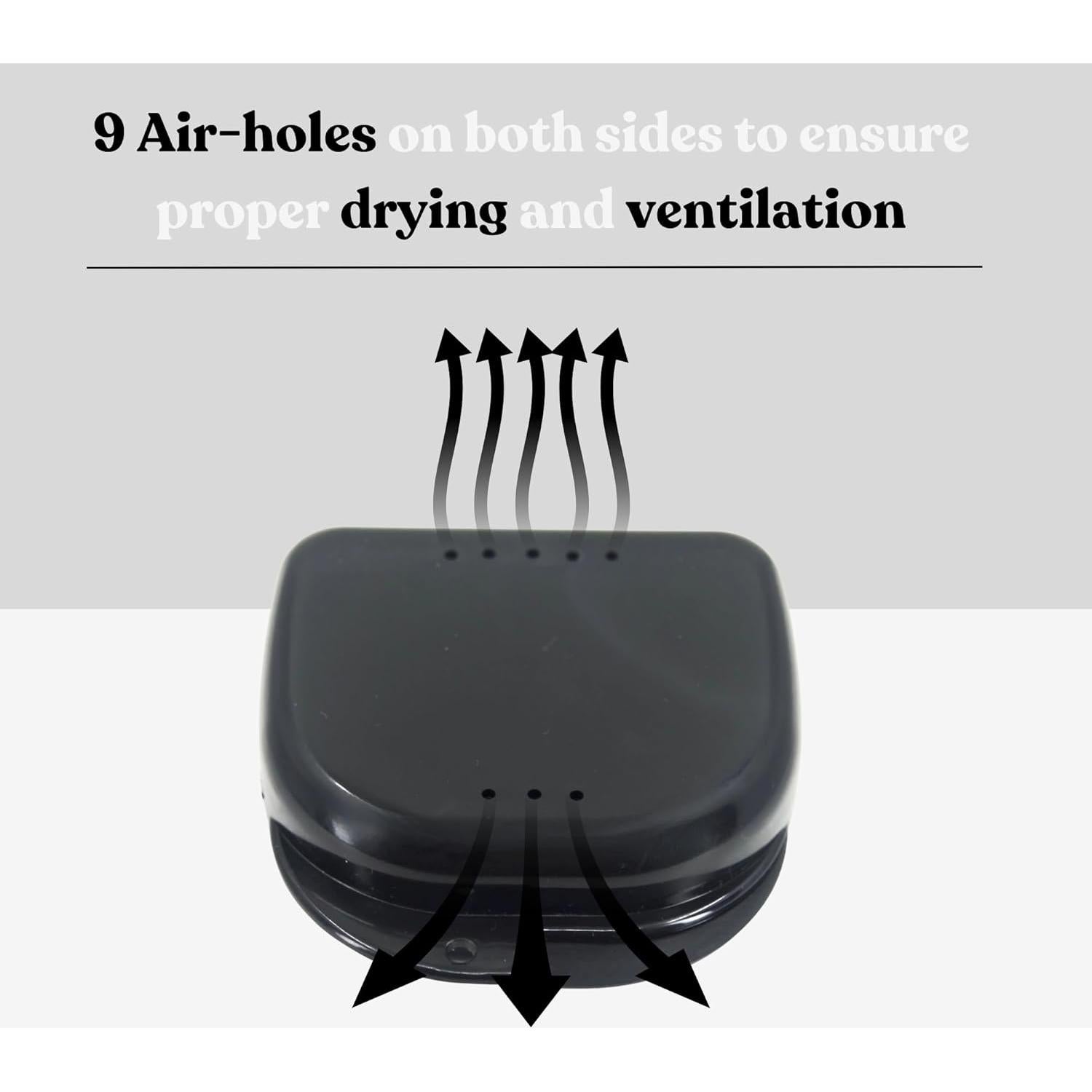 Estuche para Retenedores Genco Dental con Ventilación - Negro