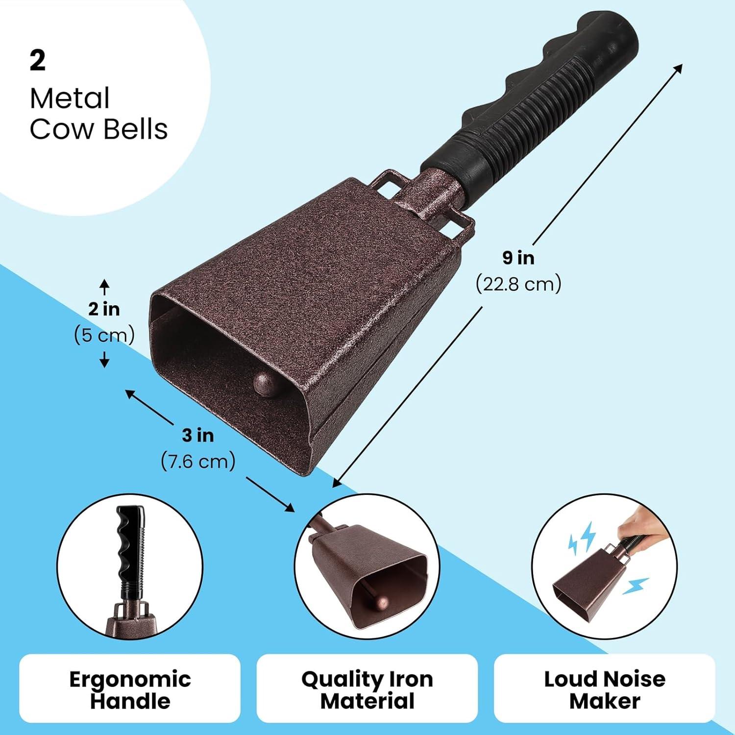 Paquete de 2 Campanas de Vaca de Cobre 23 cm para Eventos