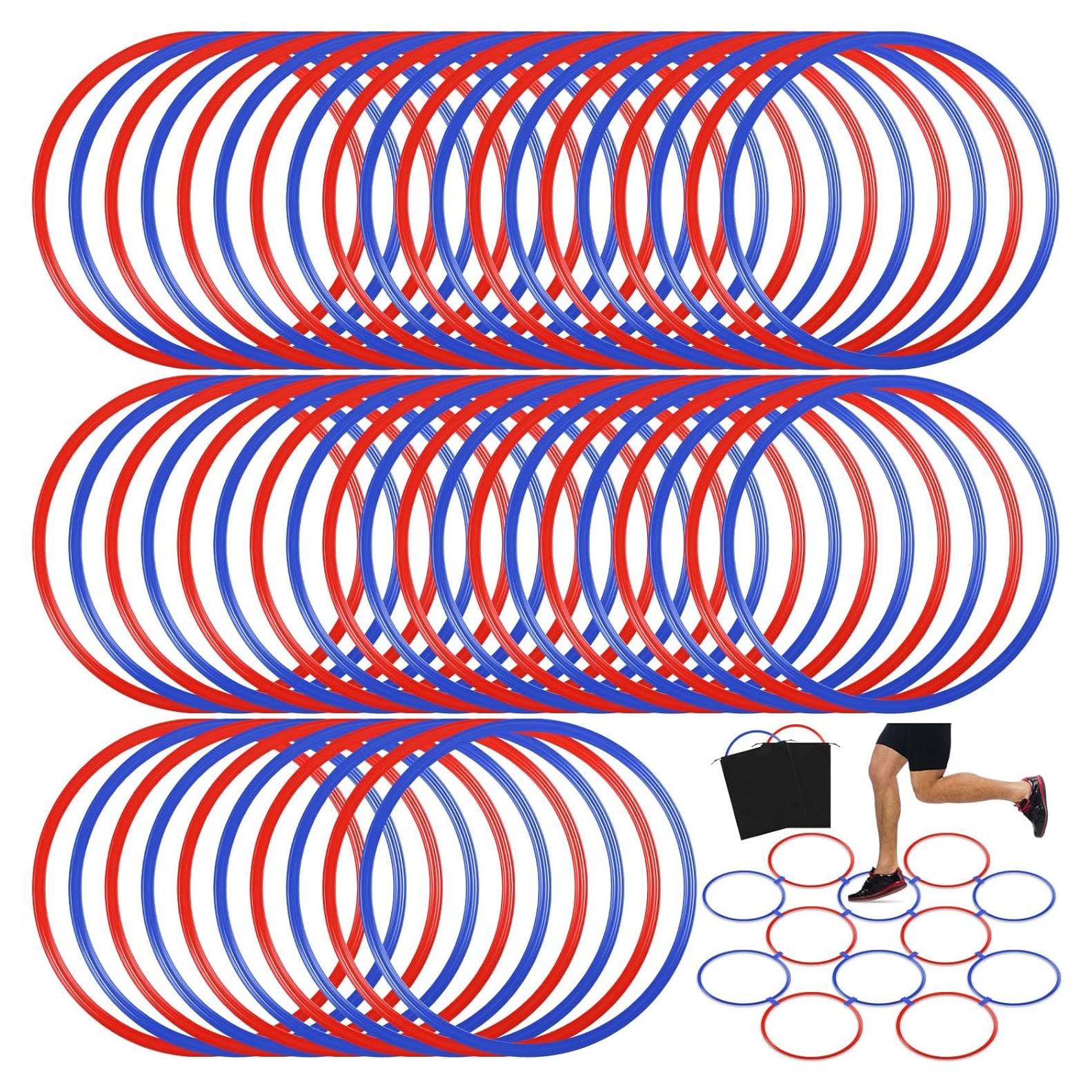 Aros de Agilidad Shappy 50 Pcs 38 cm Rojo y Azul con Bolsas