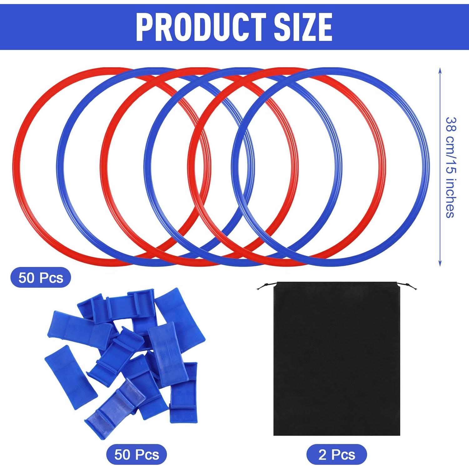 Aros de Agilidad Shappy 50 Pcs 38 cm Rojo y Azul con Bolsas