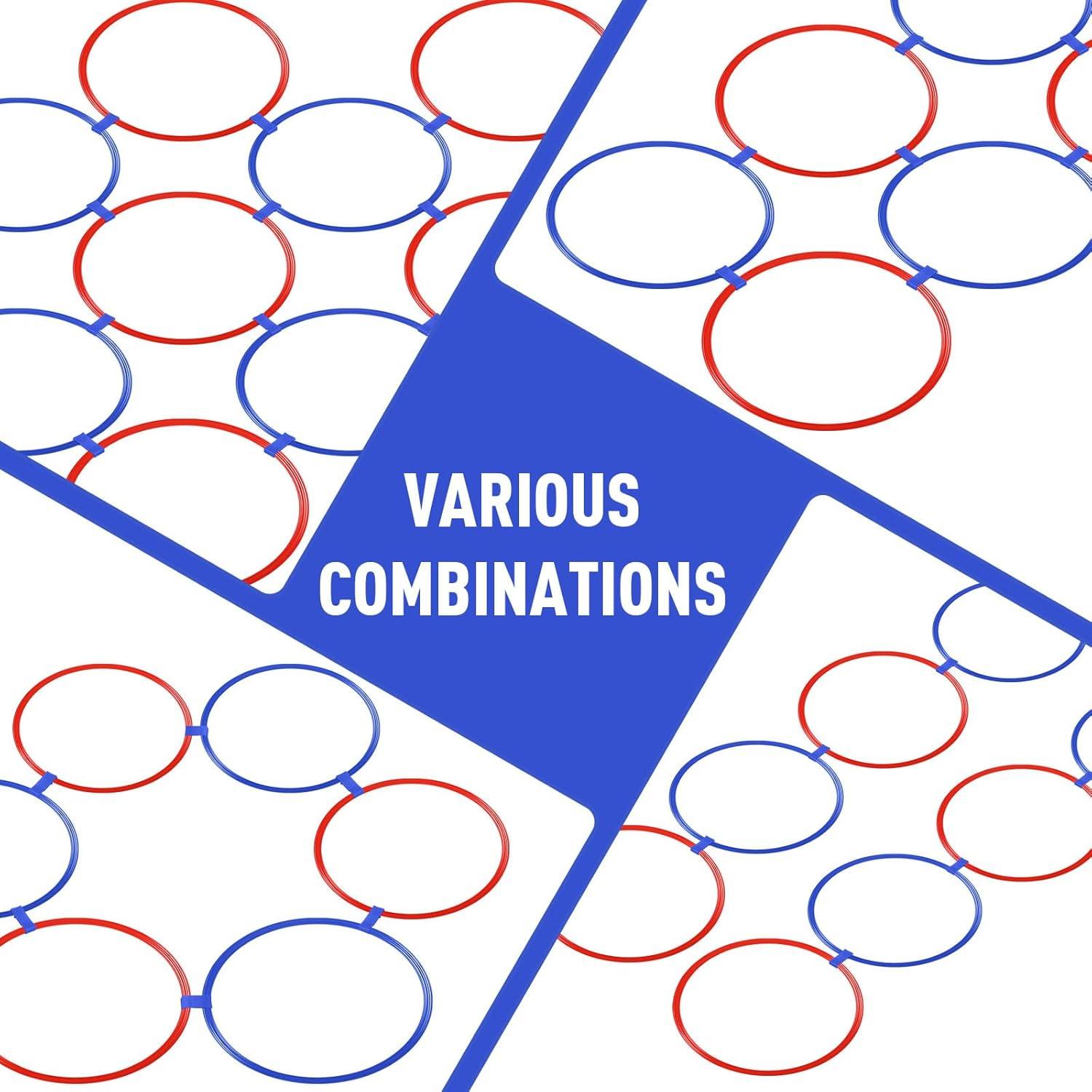 Aros de Agilidad Shappy 50 Pcs 38 cm Rojo y Azul con Bolsas