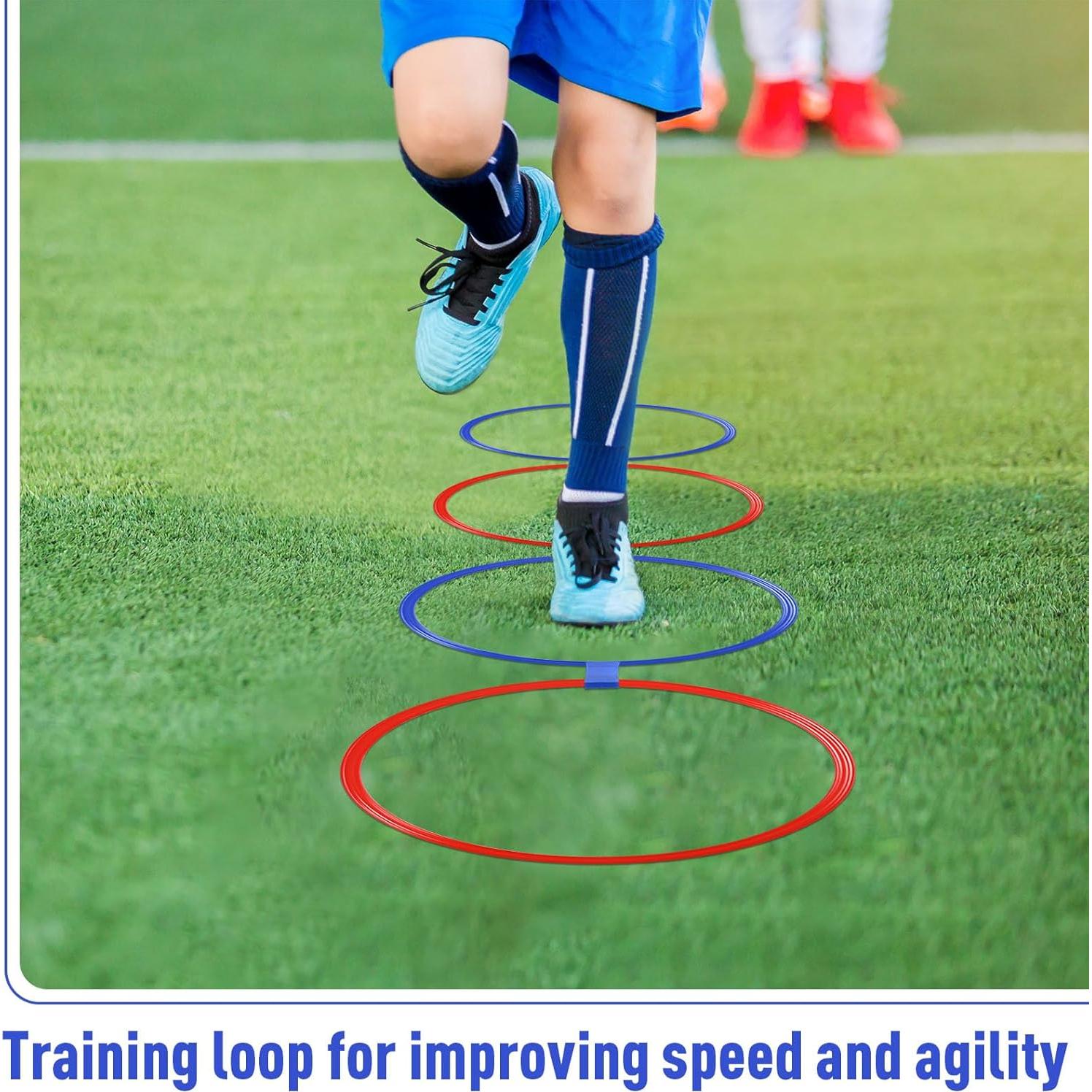 Aros de Agilidad Shappy 50 Pcs 38 cm Rojo y Azul con Bolsas