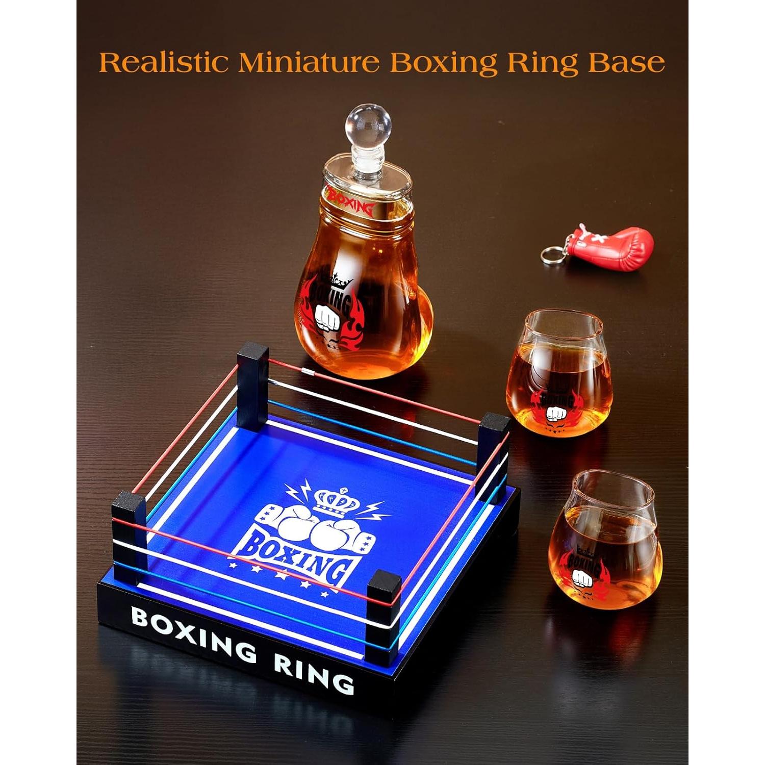 Decantador de Whisky Kollea con 2 Vasos Boxeo 915ml Rojo