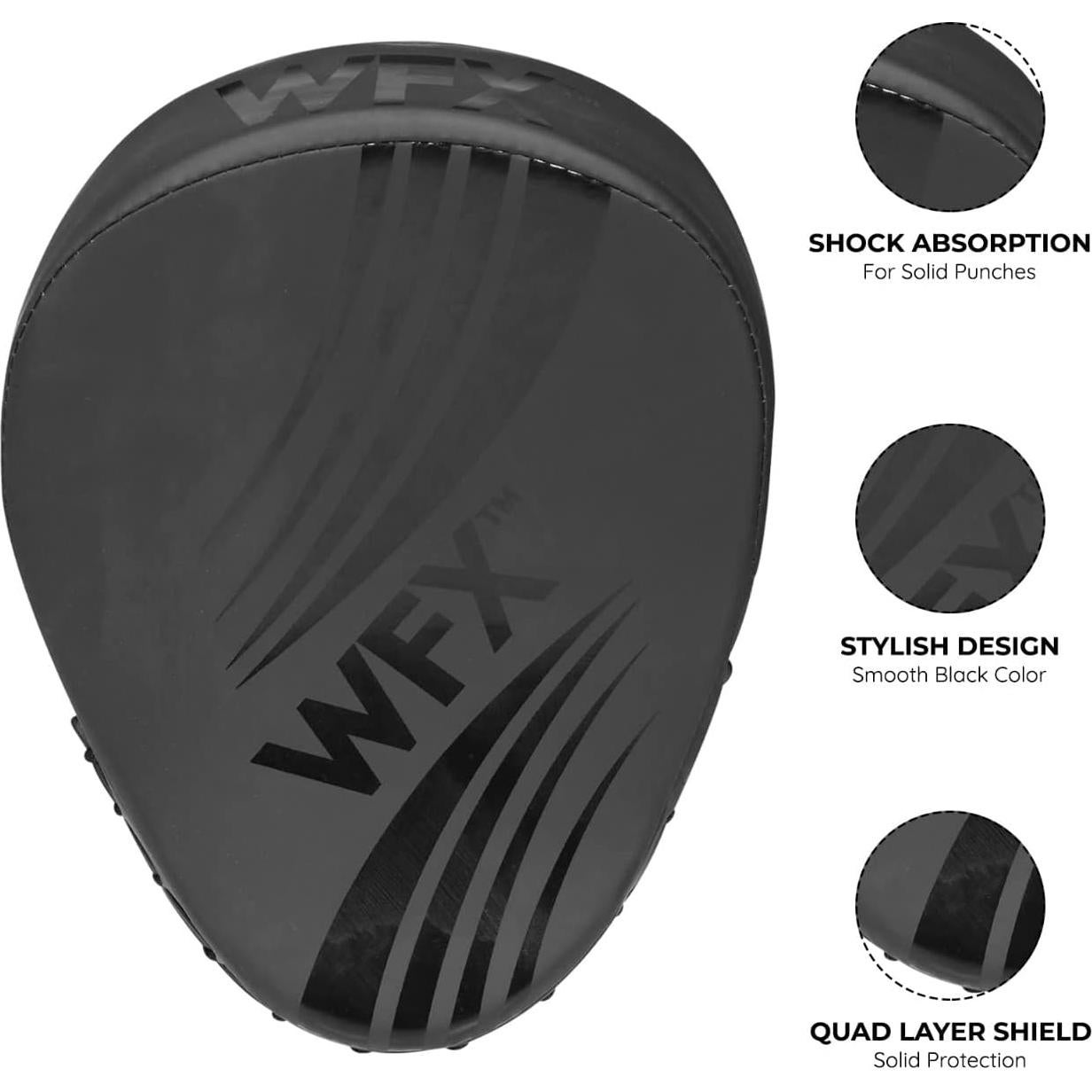 Guantes de Boxeo WFX Curvados de Cuero Sintético Negro