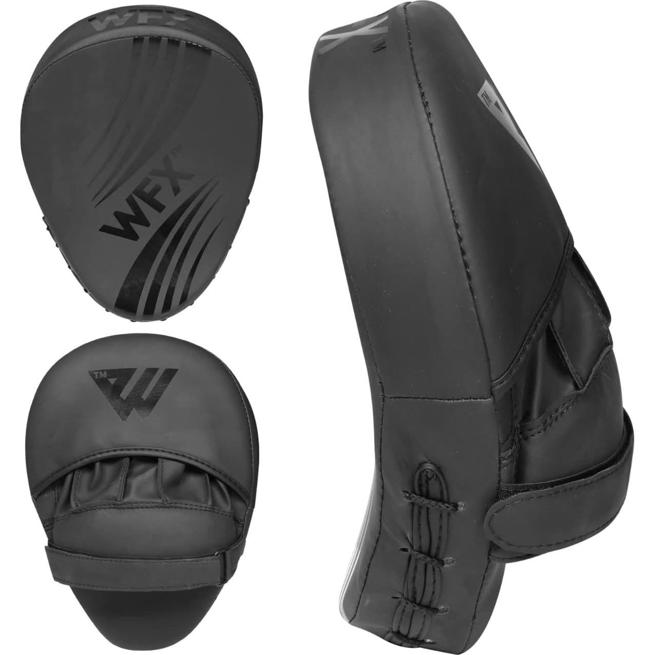 Guantes de Boxeo WFX Curvados de Cuero Sintético Negro