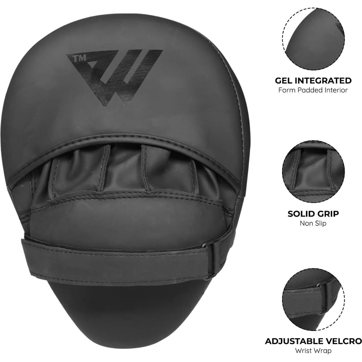 Guantes de Boxeo WFX Curvados de Cuero Sintético Negro