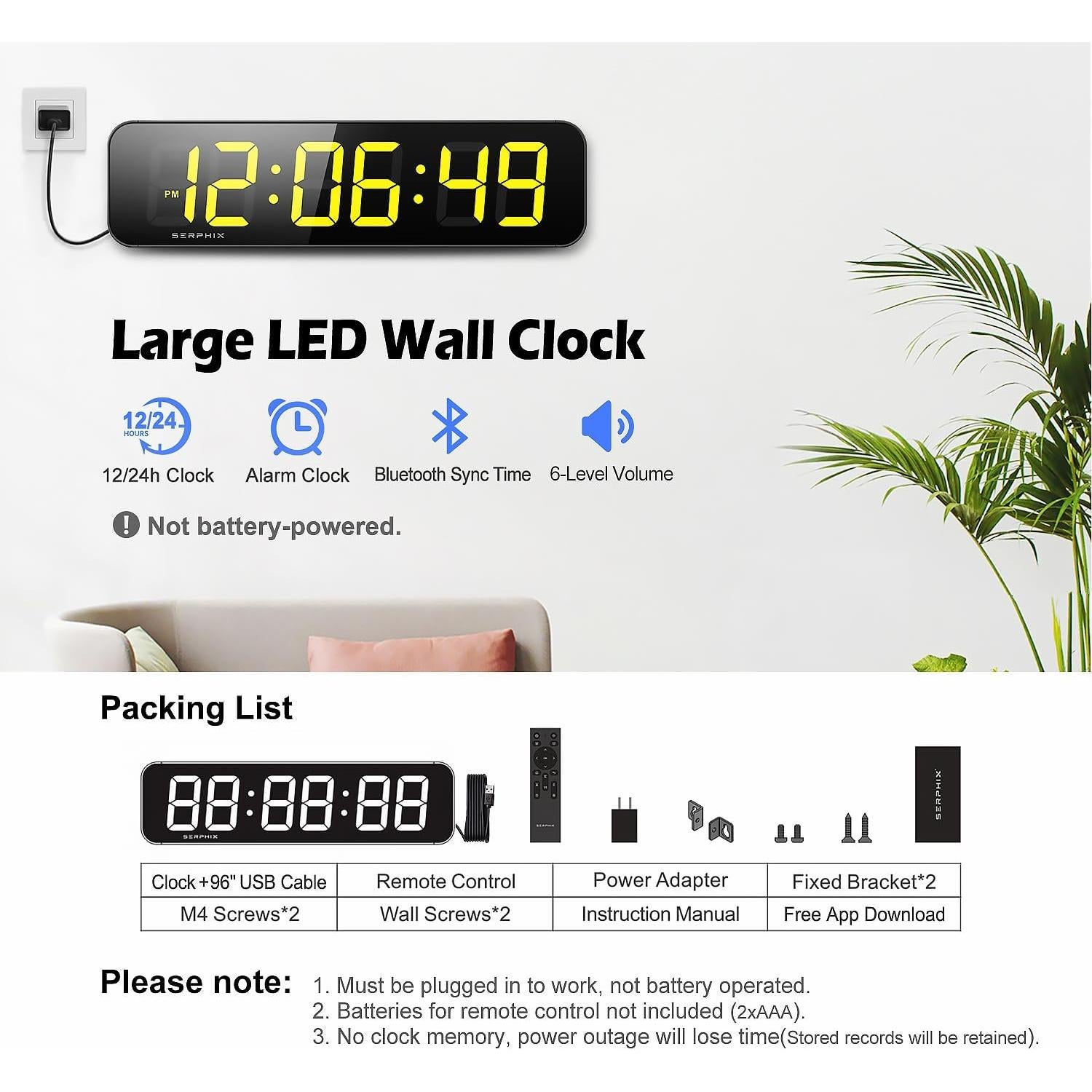 Temporizador de Gimnasio SERPHIX CT-105 LED 15.2" Personalizable