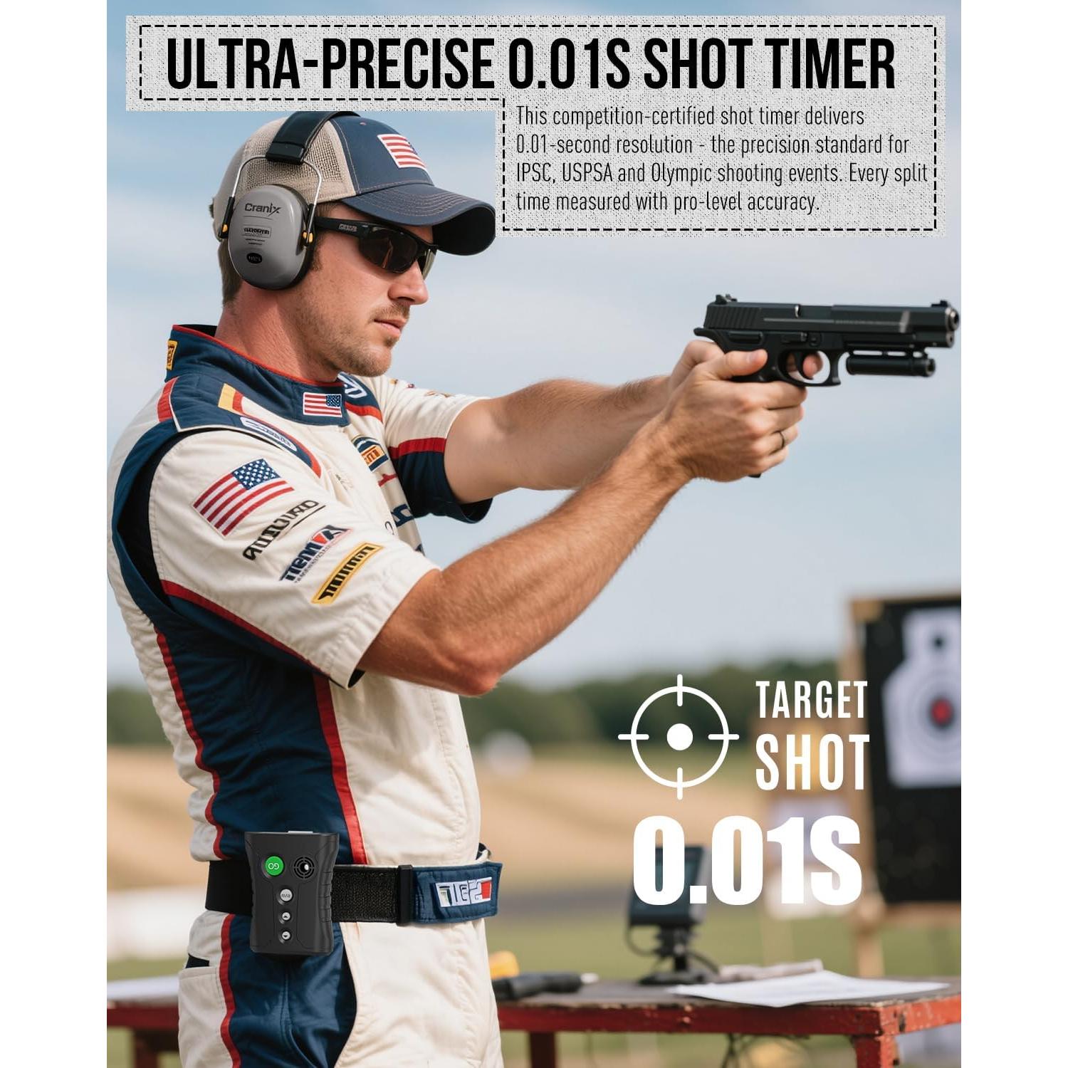 Temporizador de Tiro Cranix CX01 Verde con Precisión 0.01s