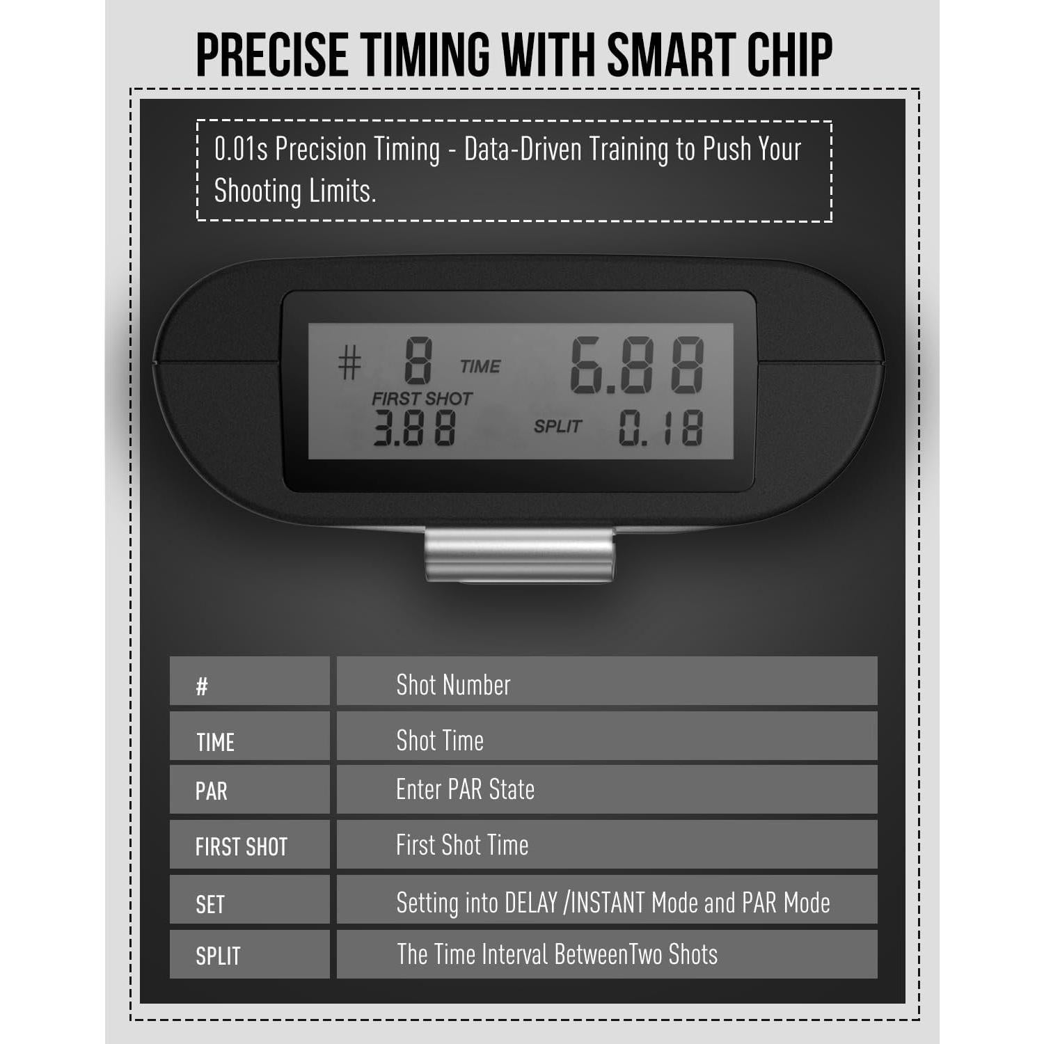 Temporizador de Tiro Cranix CX01 Verde con Precisión 0.01s