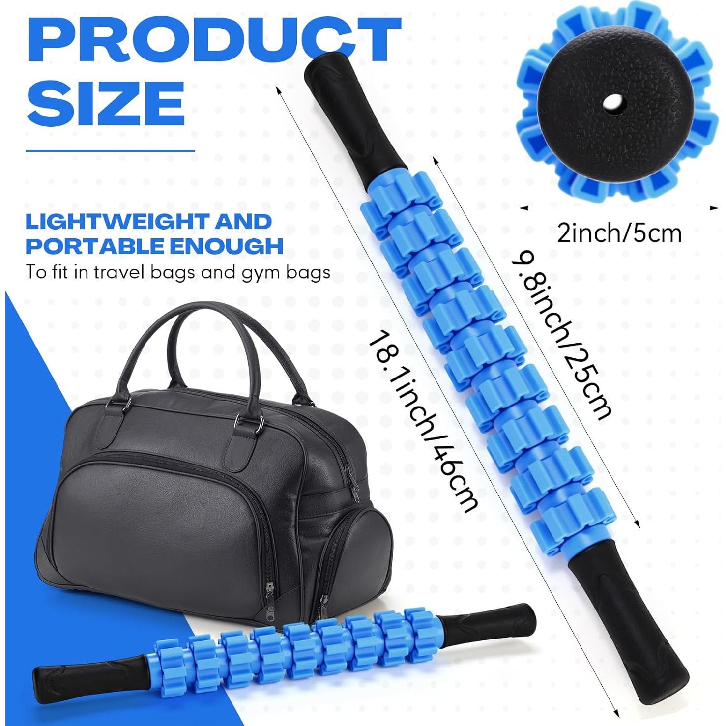 Rodillo de Masaje Hiboom 12 Piezas Antideslizante Azul