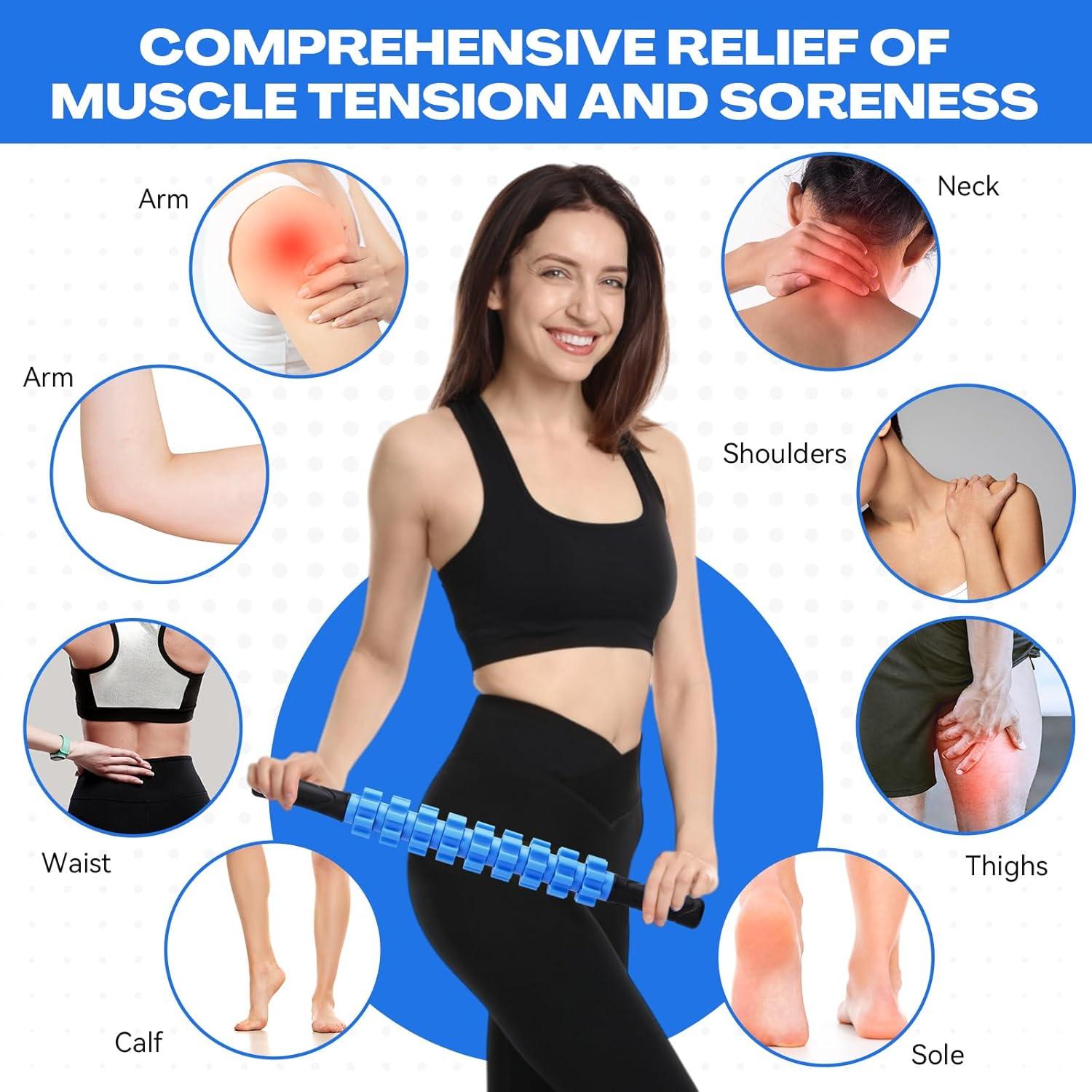 Rodillo de Masaje Hiboom 12 Piezas Antideslizante Azul