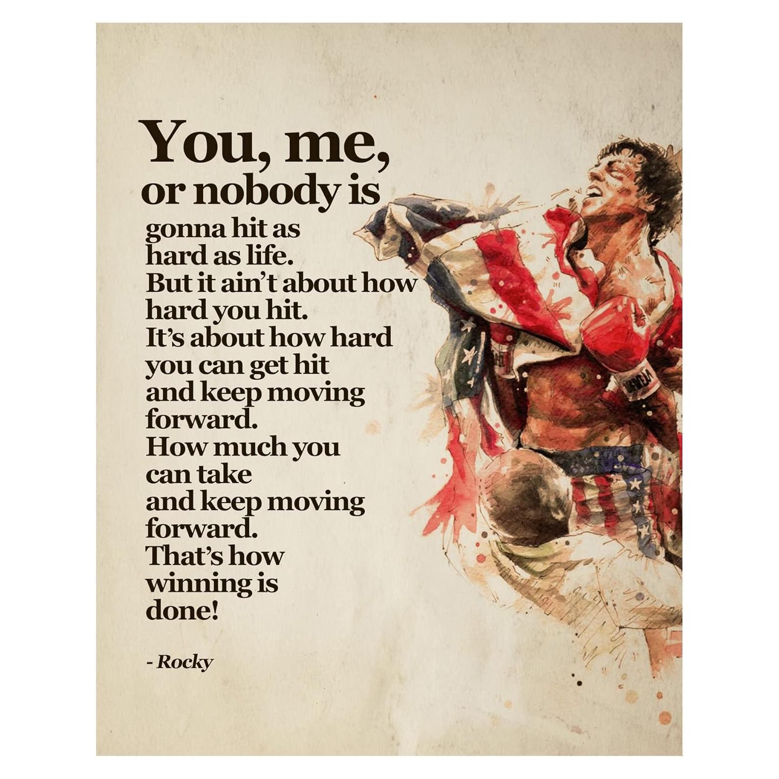 Póster Motivacional Rocky Balboa 20x25 cm - Arte de Pared Inspirador
