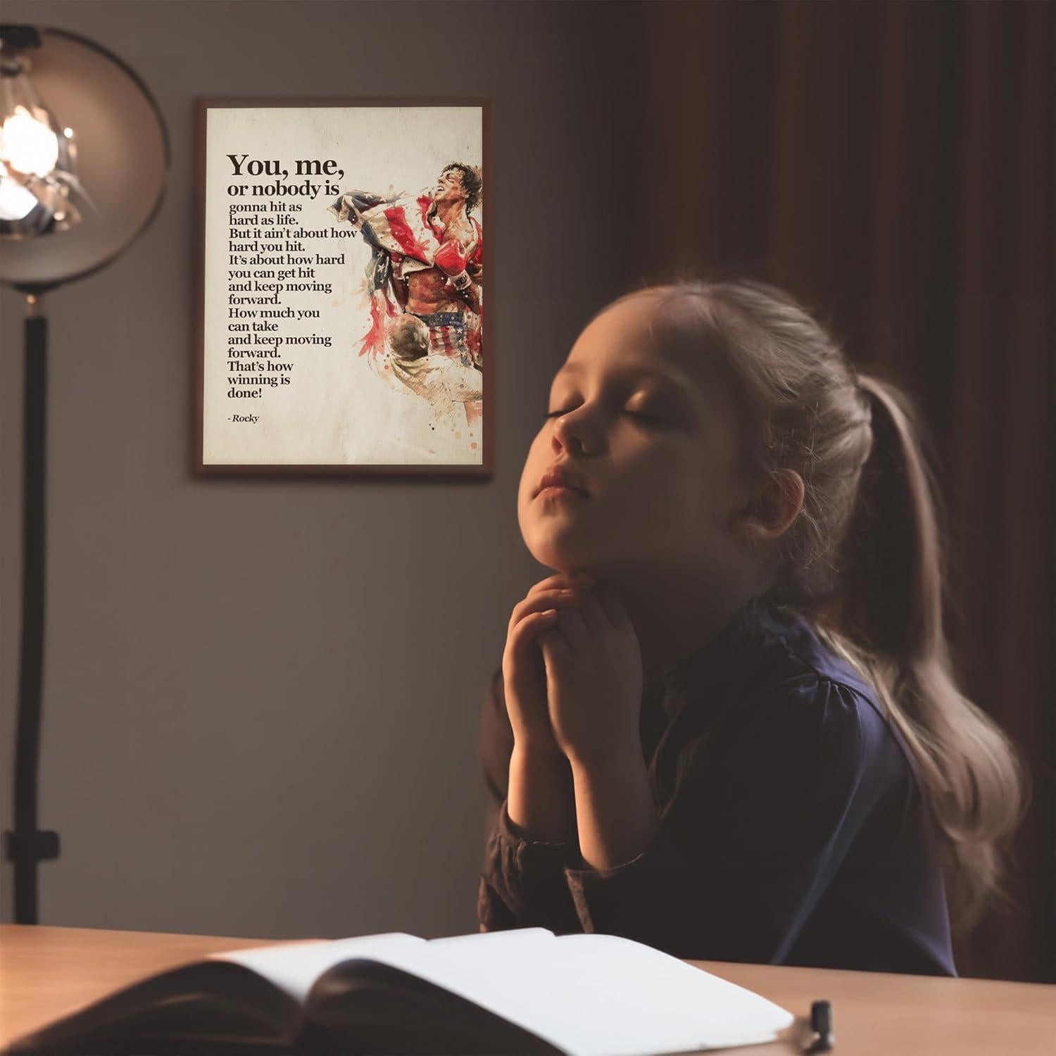 Póster Motivacional Rocky Balboa 20x25 cm - Arte de Pared Inspirador