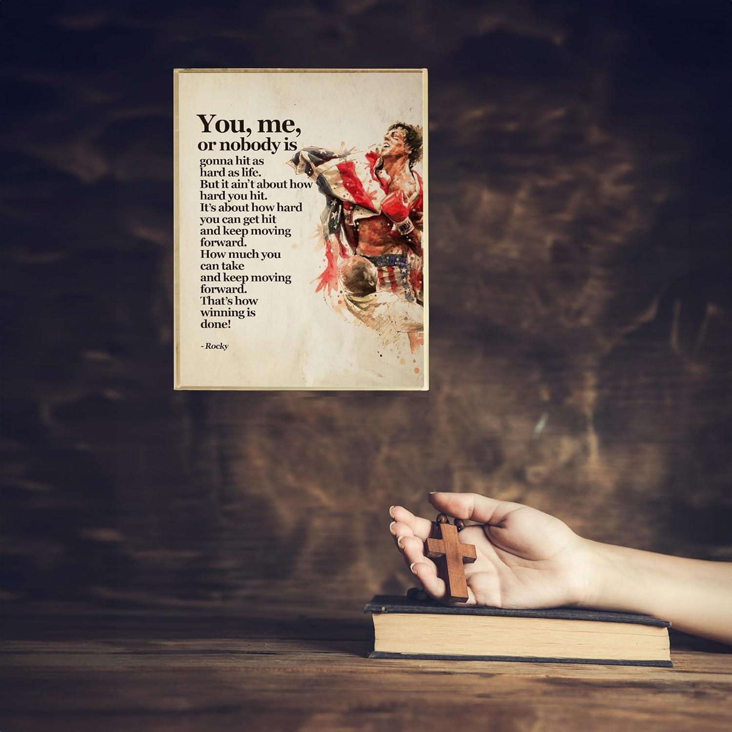 Póster Motivacional Rocky Balboa 20x25 cm - Arte de Pared Inspirador
