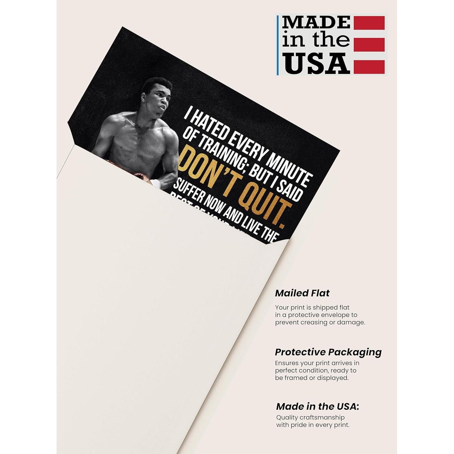Póster Motivacional Boxeo 20x25 cm - Regalitos de Lujo Americanos