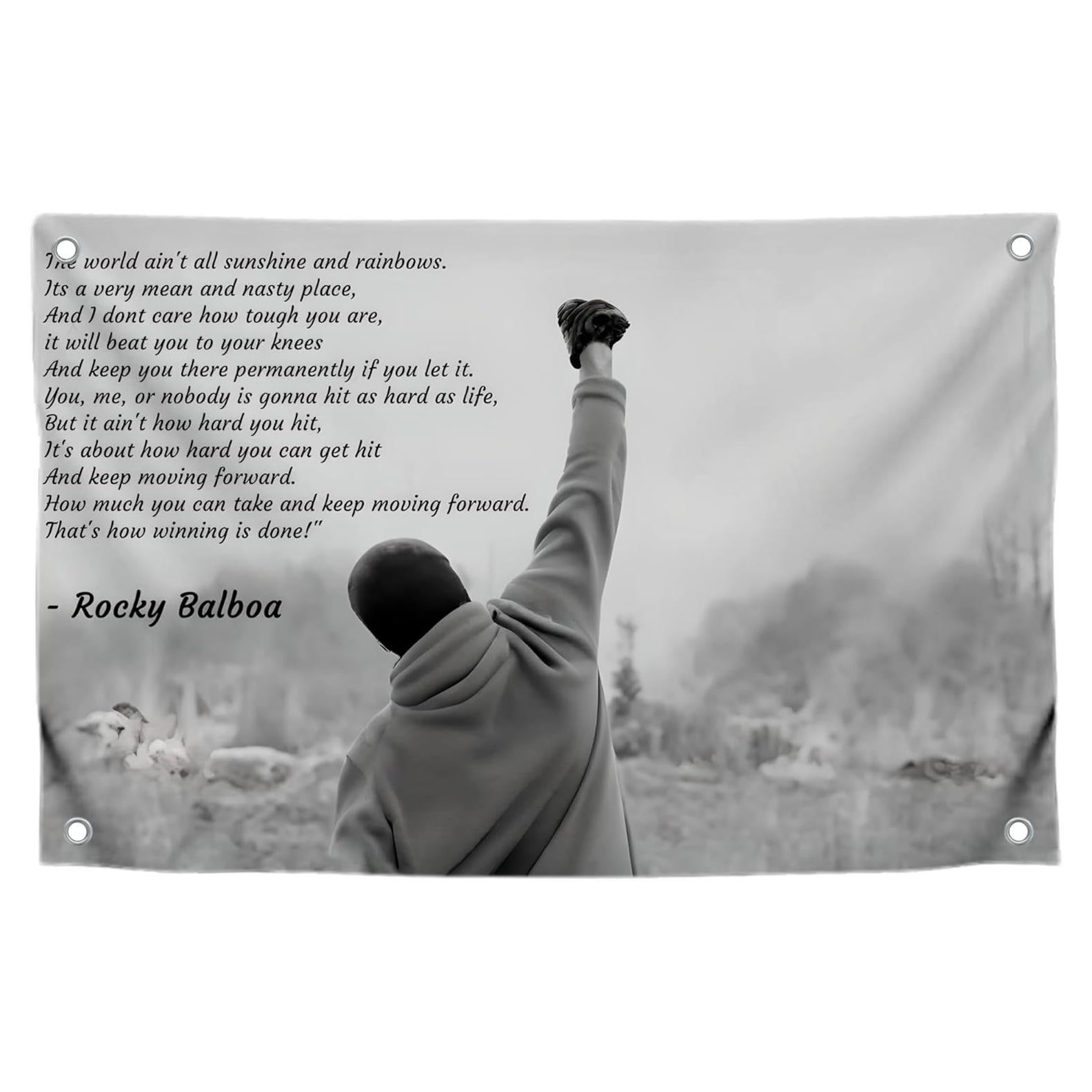 Bandera Motivacional 3x5 Pies LUIVU Rocky Balboa Poliester